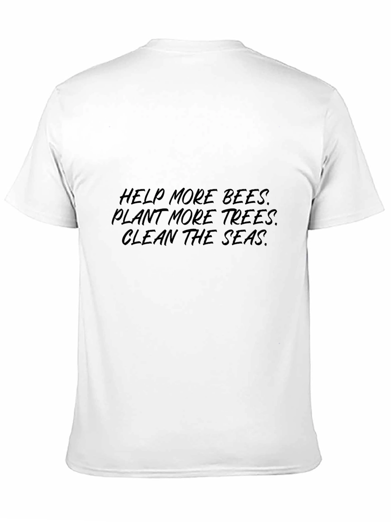 Eco-Friendly Black Graphic Tee: Help Bees Trees Seas