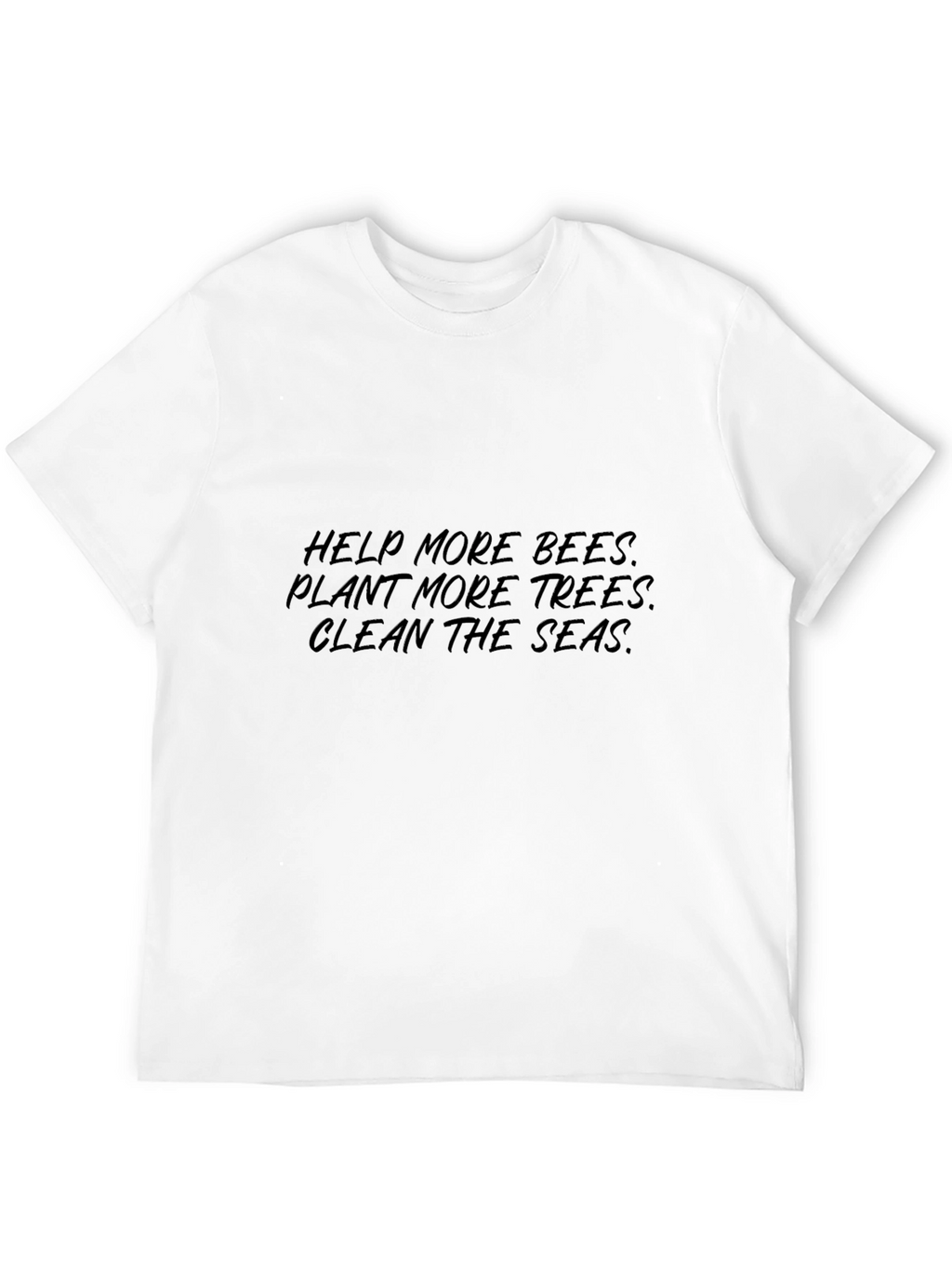 Eco-Friendly Black Graphic Tee: Help Bees Trees Seas