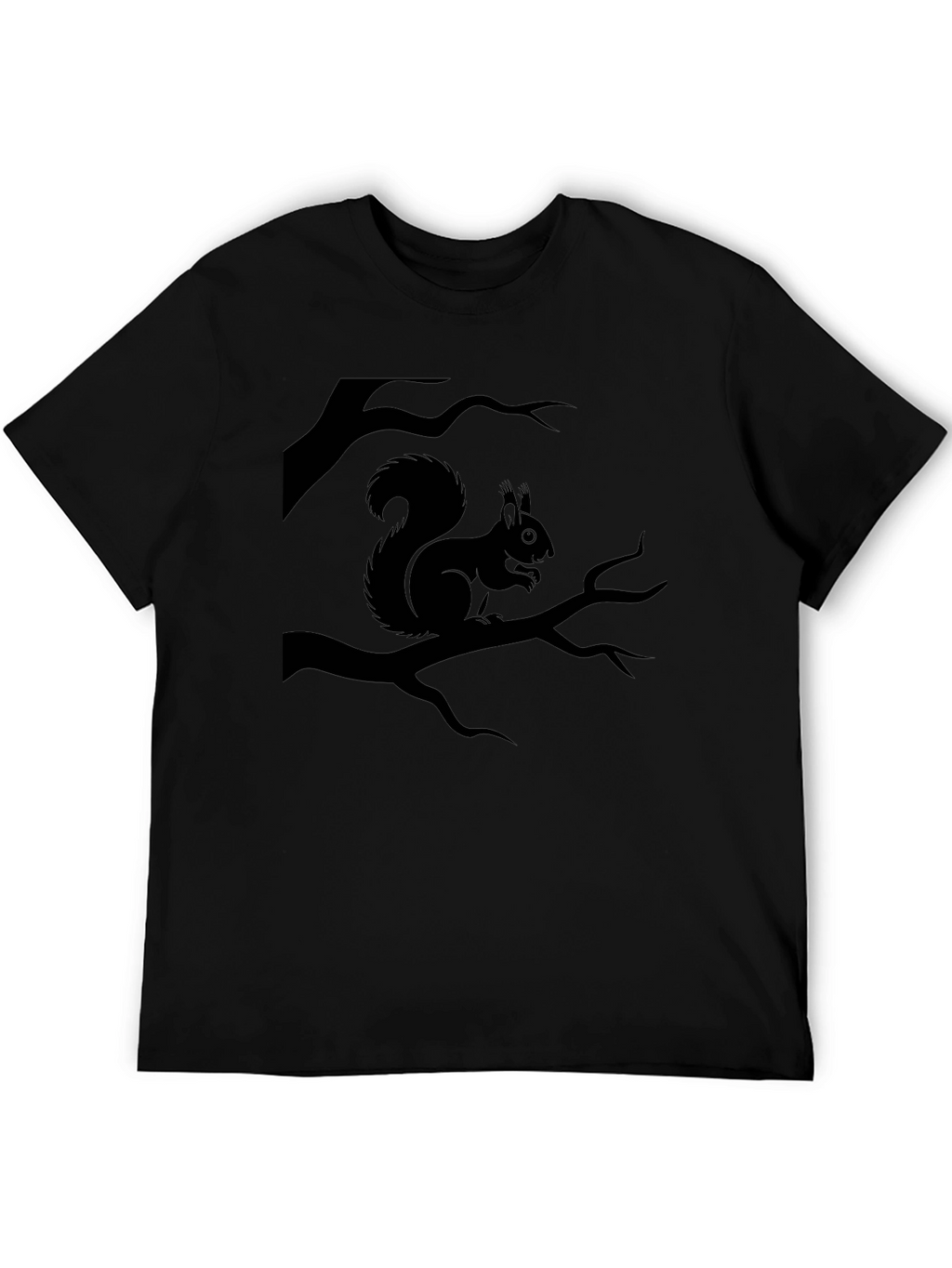 Black Squirrel Tree Branch Graphic Tee