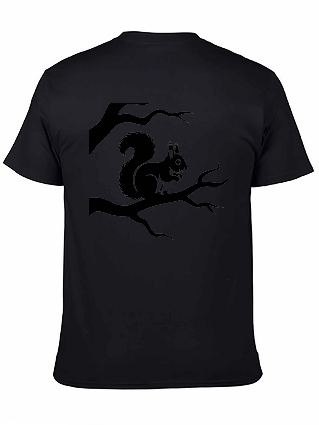 Black Squirrel Tree Branch Graphic Tee