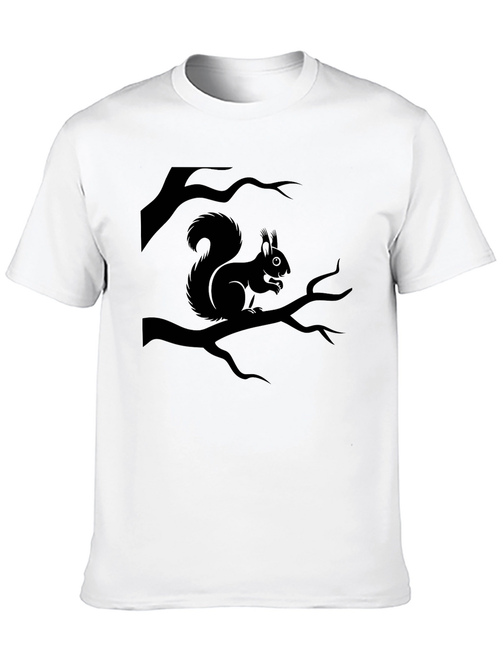 Black Squirrel Tree Branch Graphic Tee