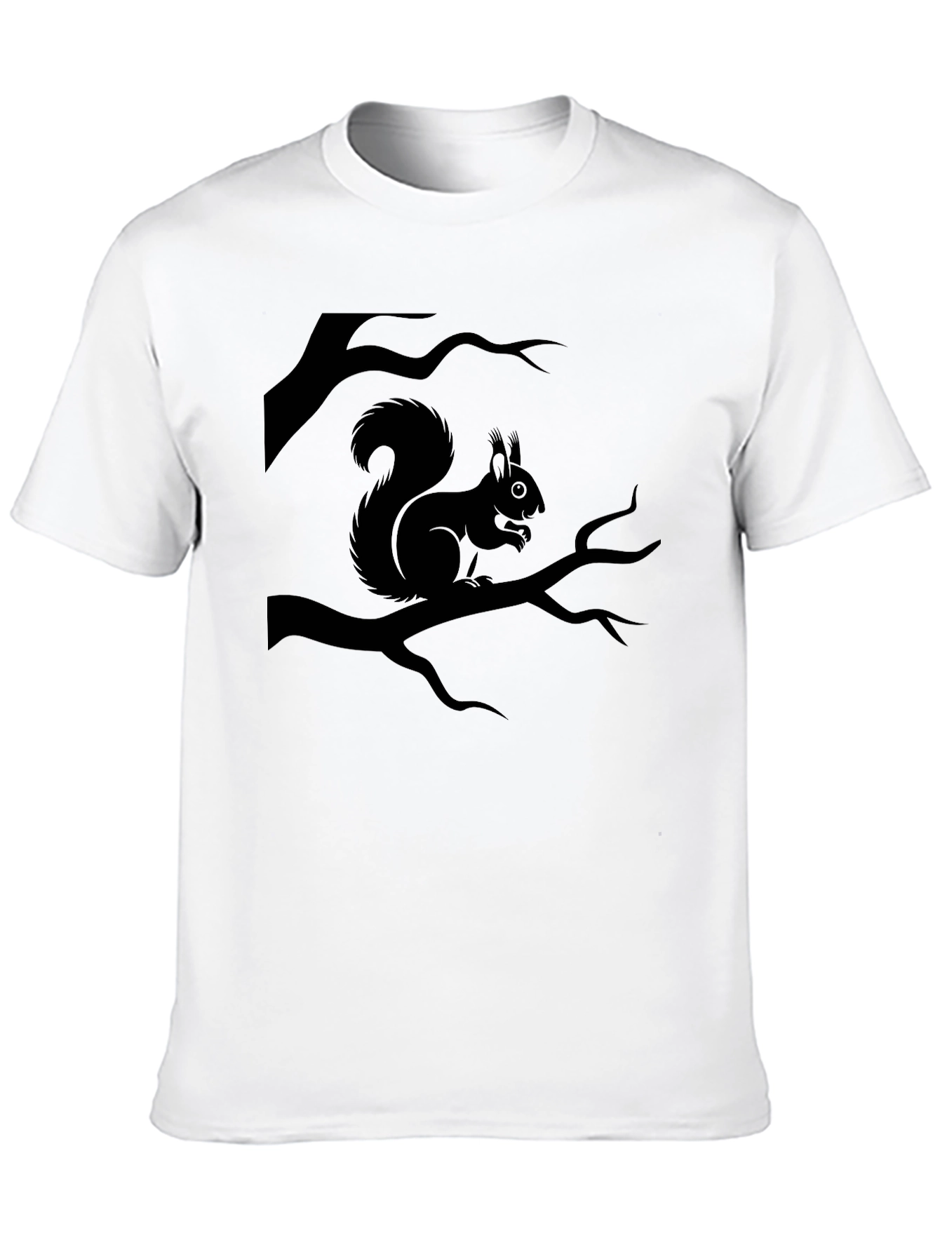 Black Squirrel Tree Branch Graphic Tee