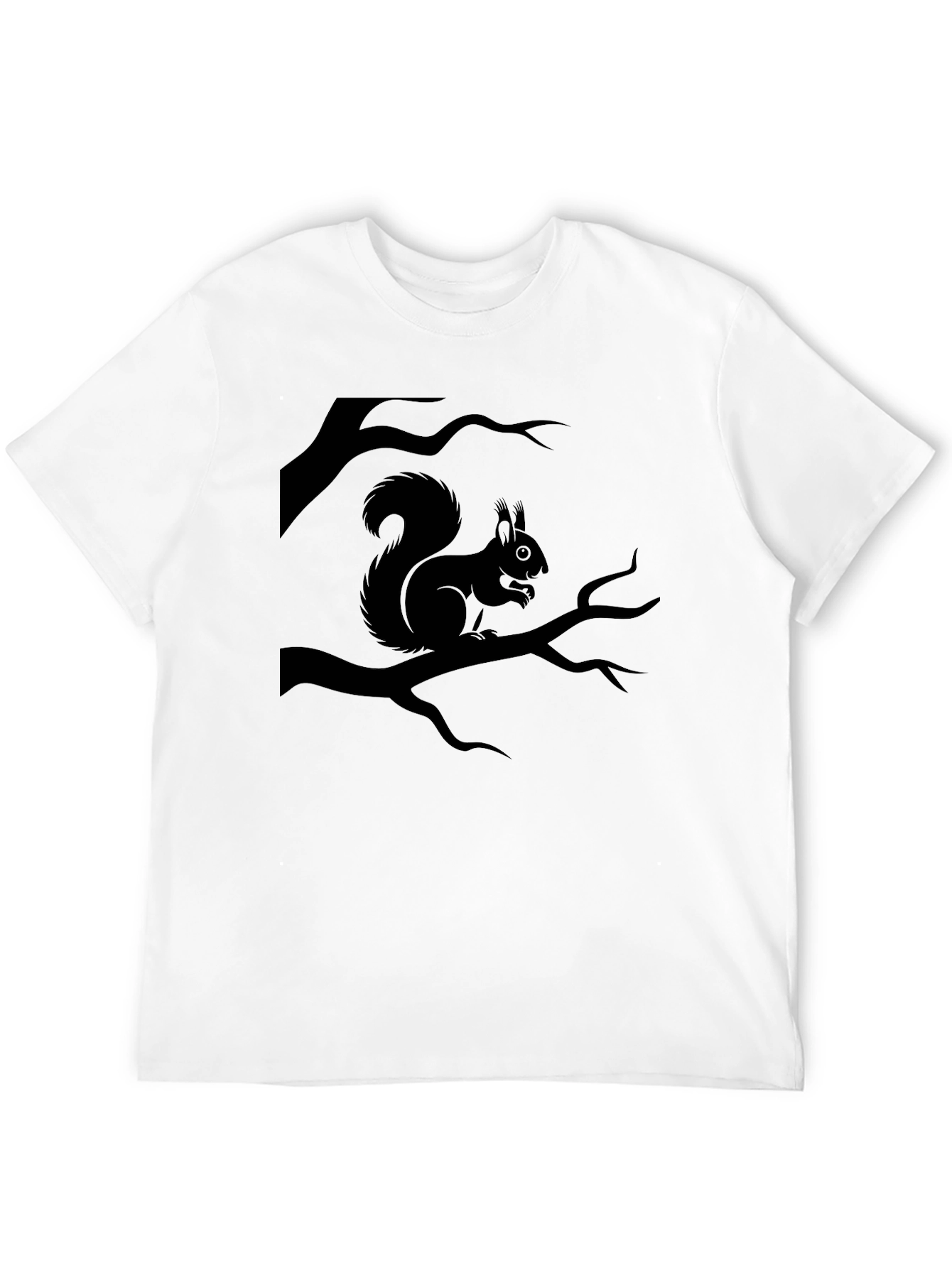 Black Squirrel Tree Branch Graphic Tee