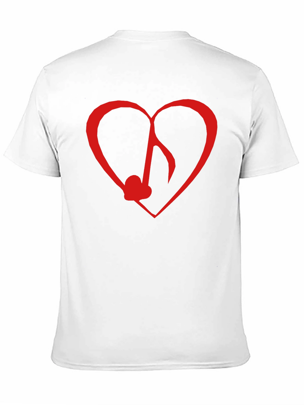 Heart Music Note Graphic Tee - Black