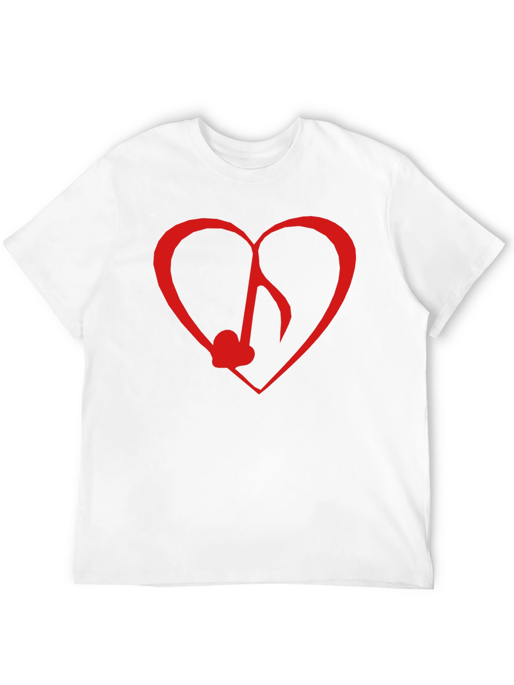 Heart Music Note Graphic Tee - Black