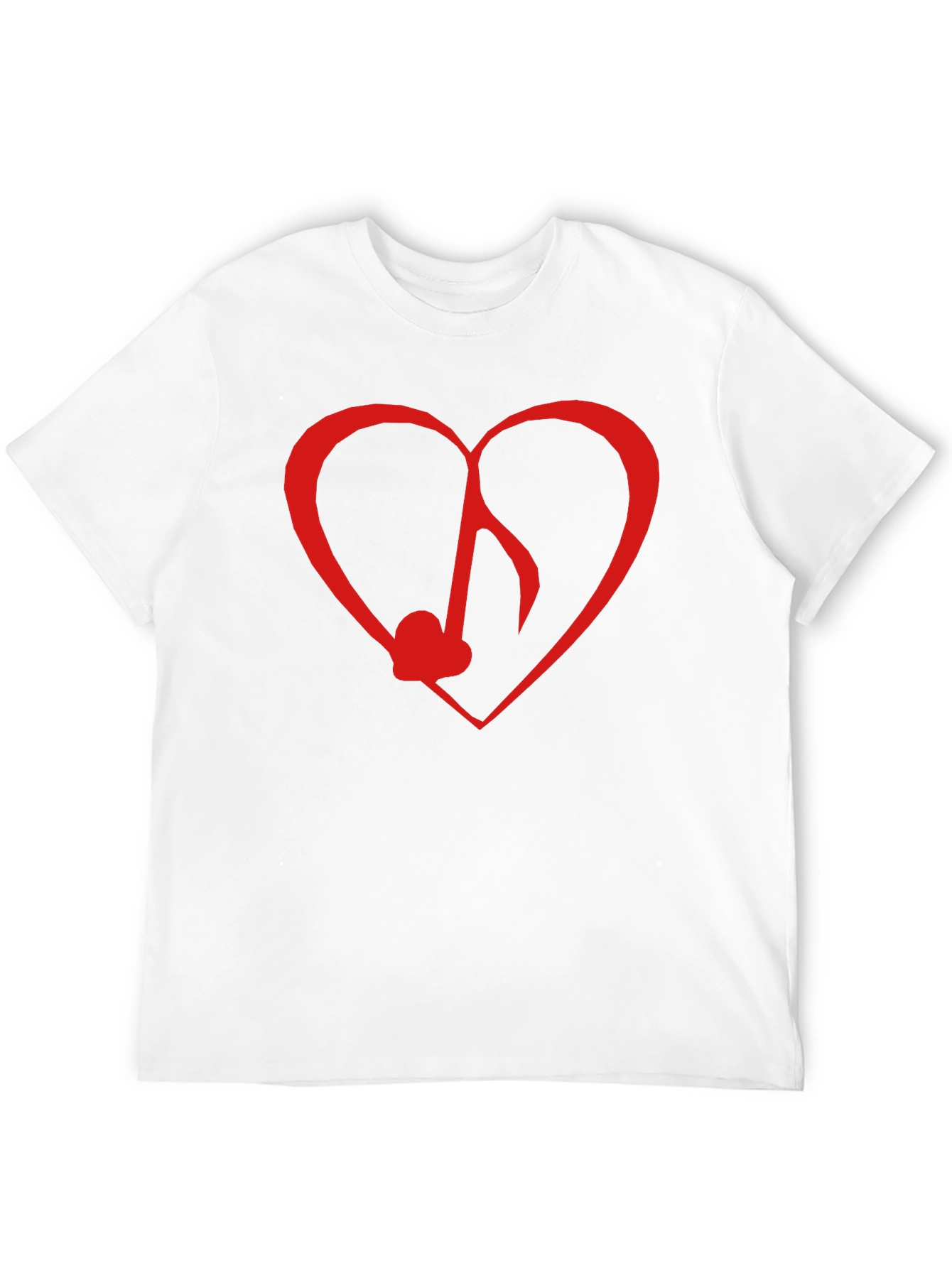 Heart Music Note Graphic Tee - Black