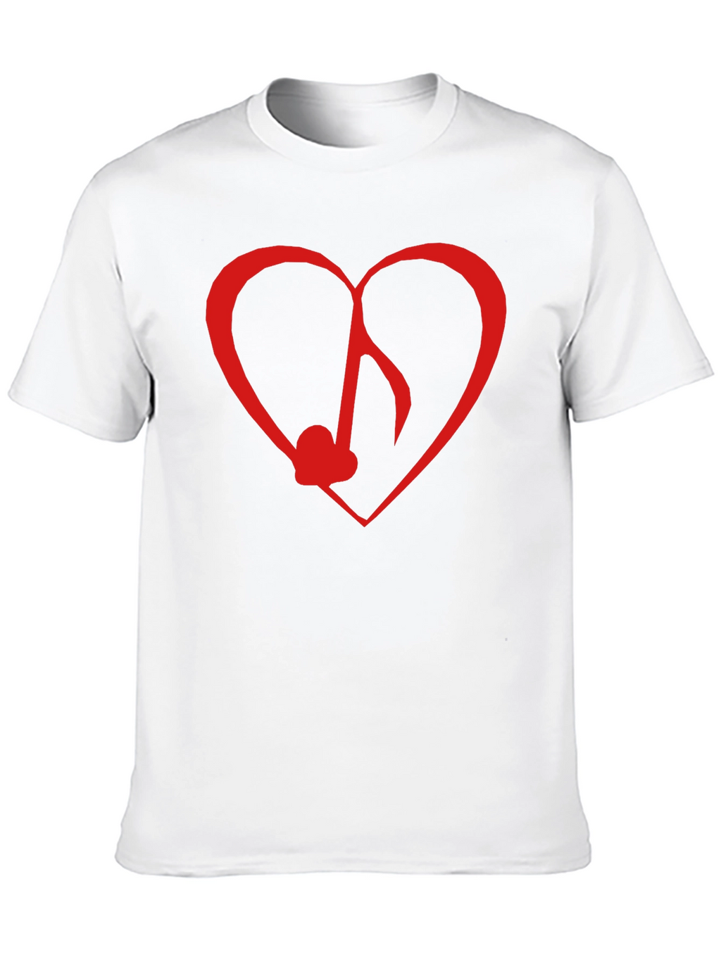 Heart Music Note Graphic Tee - Black