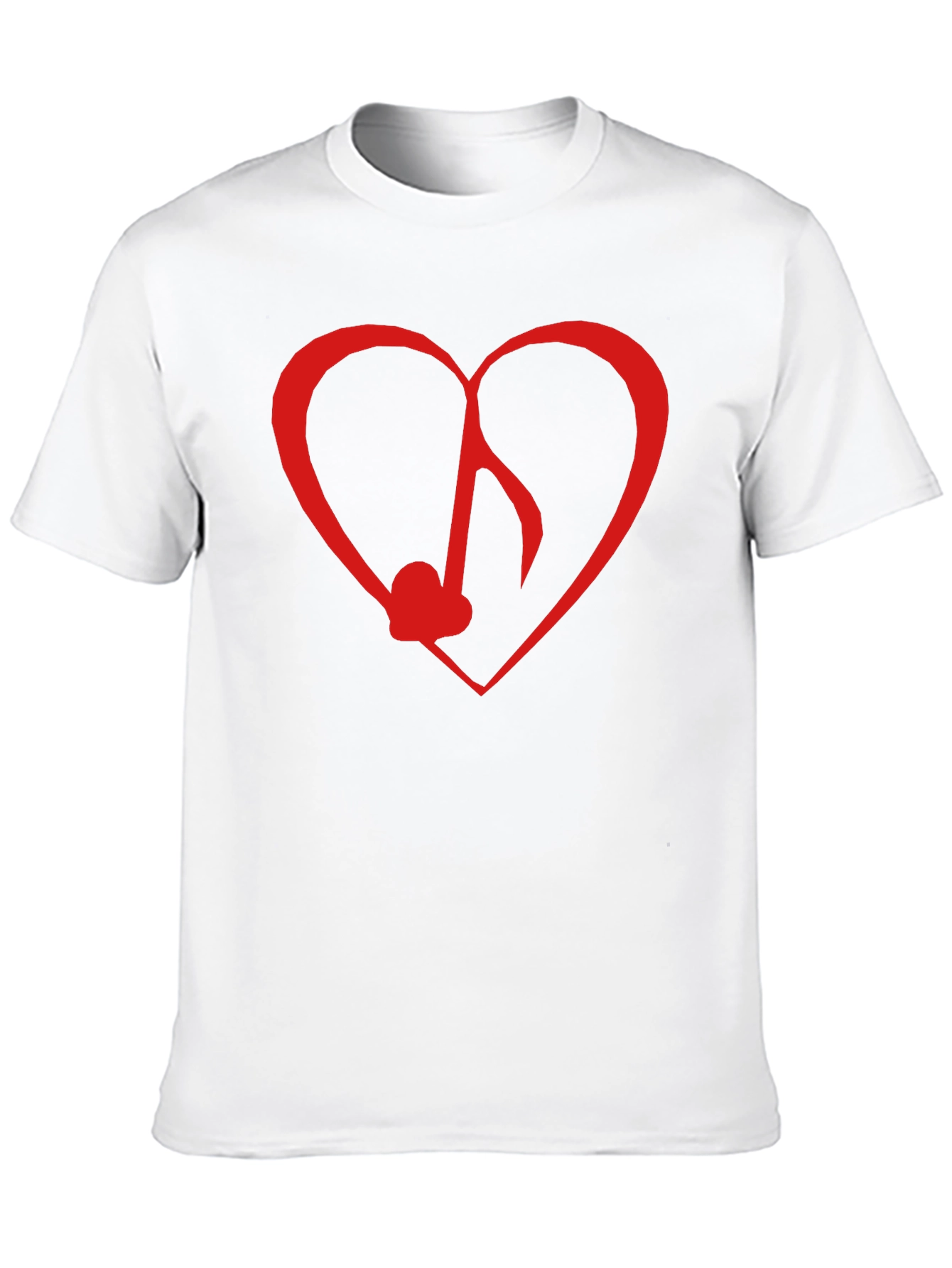 Heart Music Note Graphic Tee - Black