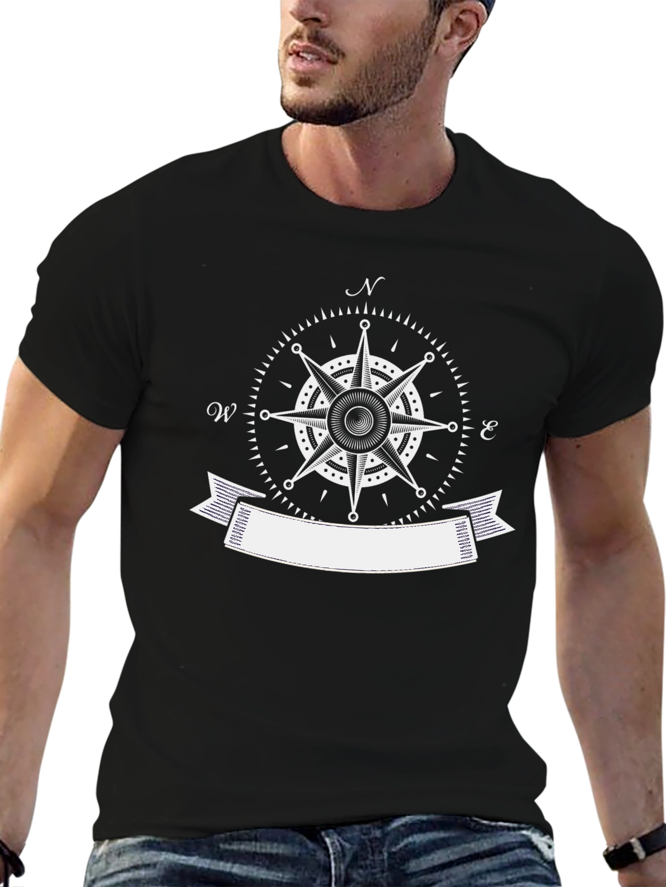 Compass Rose Graphic Tee - Black