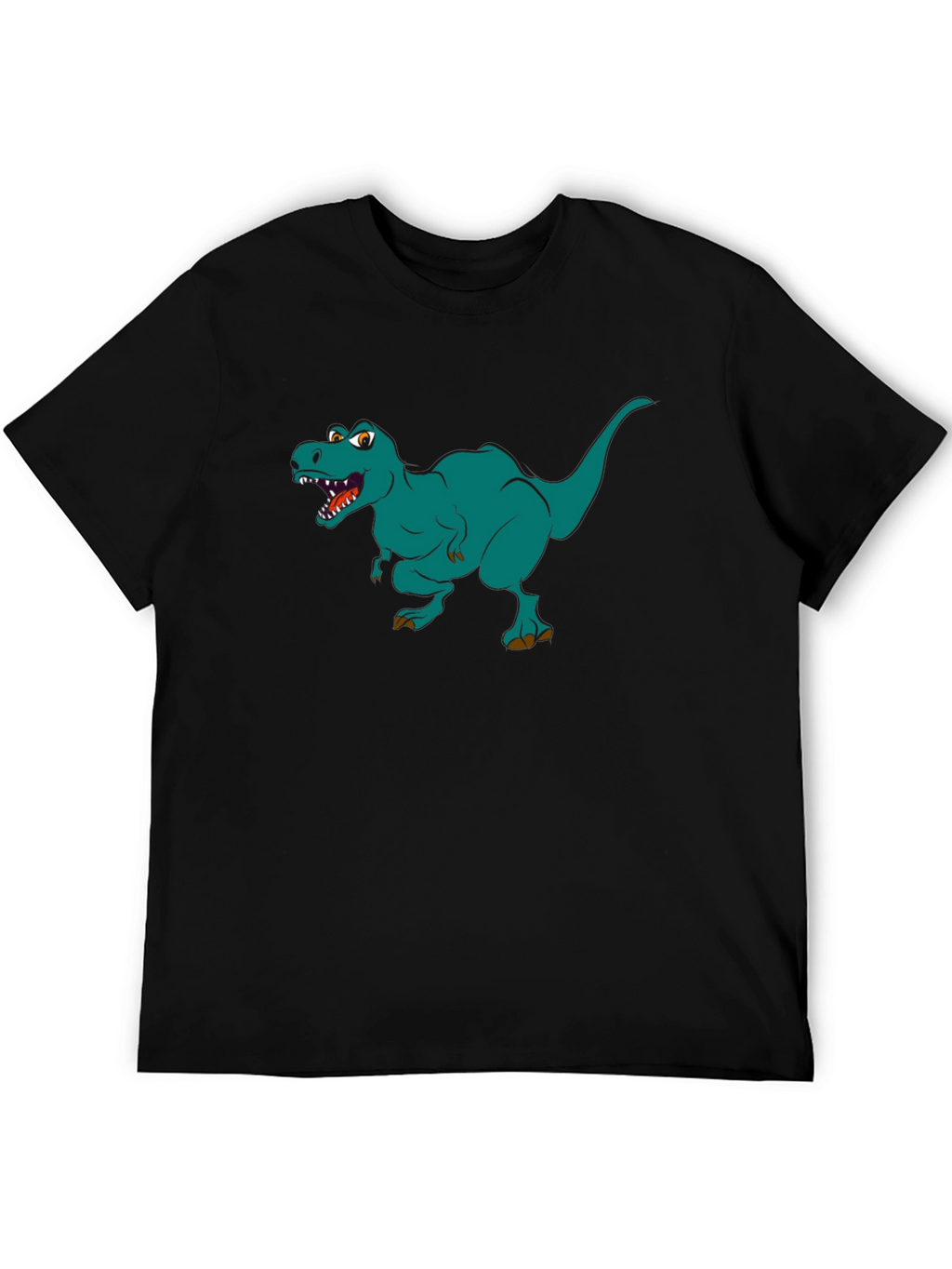 Dino T-Rex Graphic Print Black T-Shirt