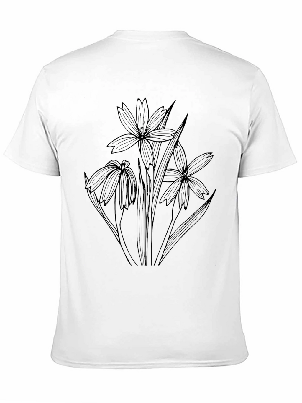 Floral Sketch Black T-Shirt
