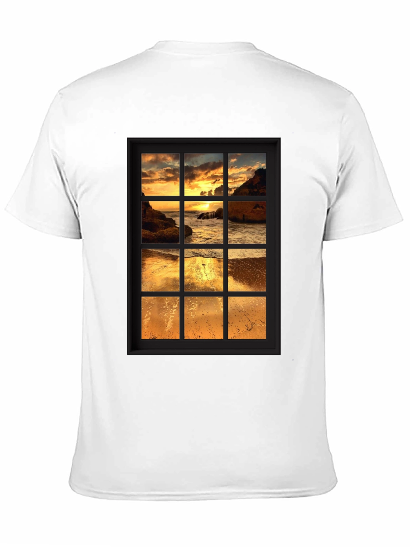 Sunset Window View Graphic Tee - Black