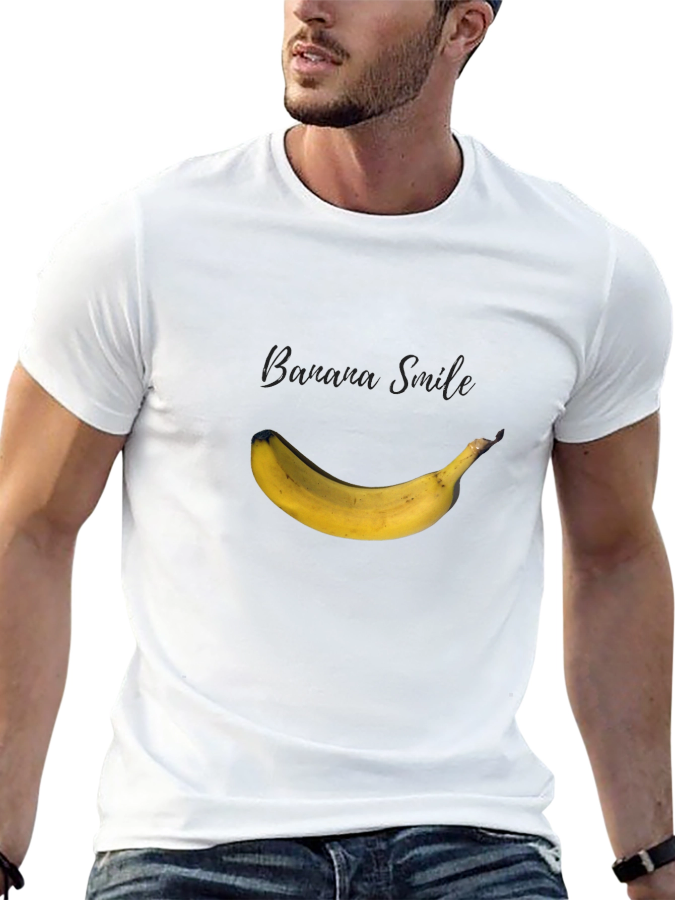 Banana Smile Graphic Black T-Shirt