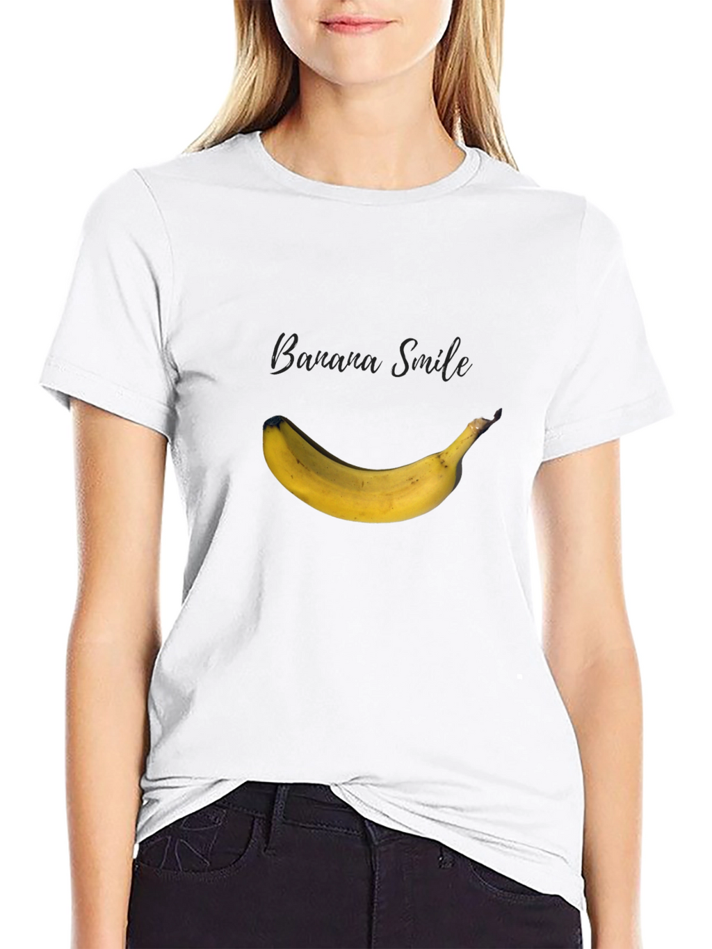 Banana Smile Graphic Black T-Shirt