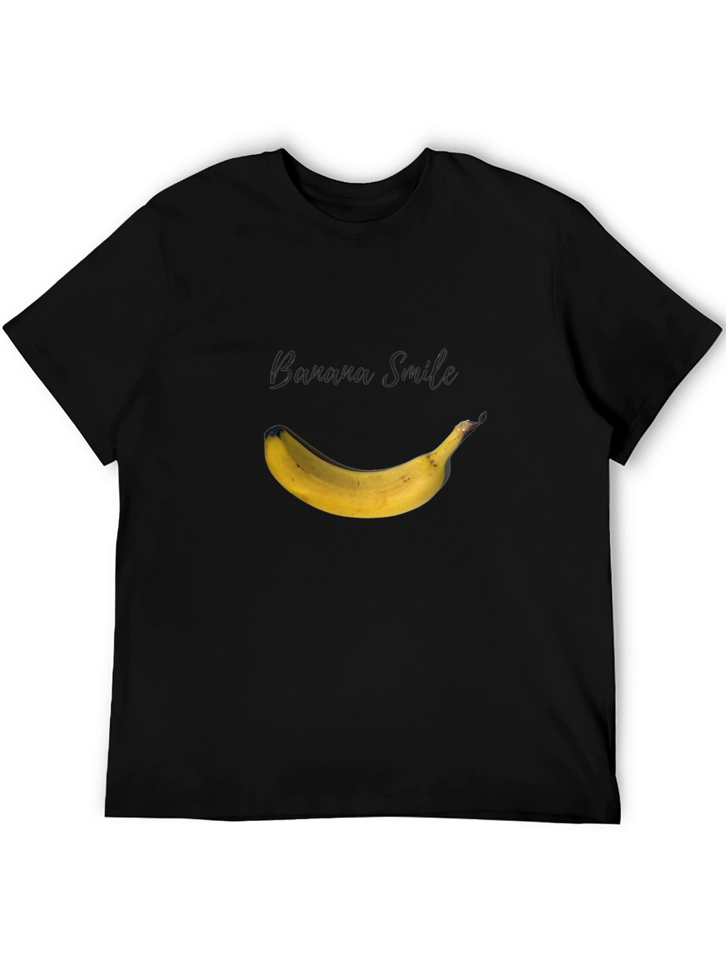 Banana Smile Graphic Black T-Shirt