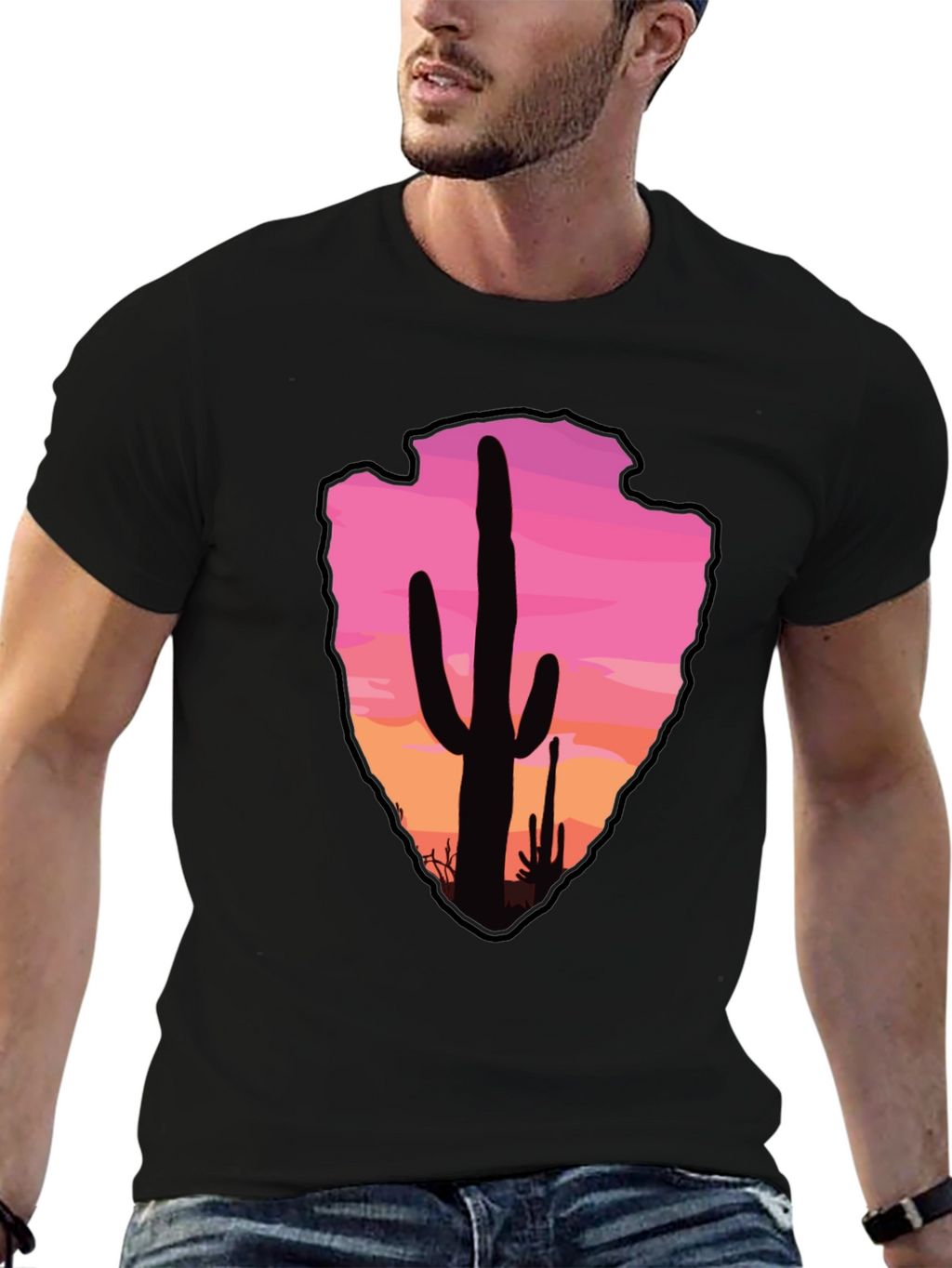 Cactus Arrowhead Sunset T-Shirt