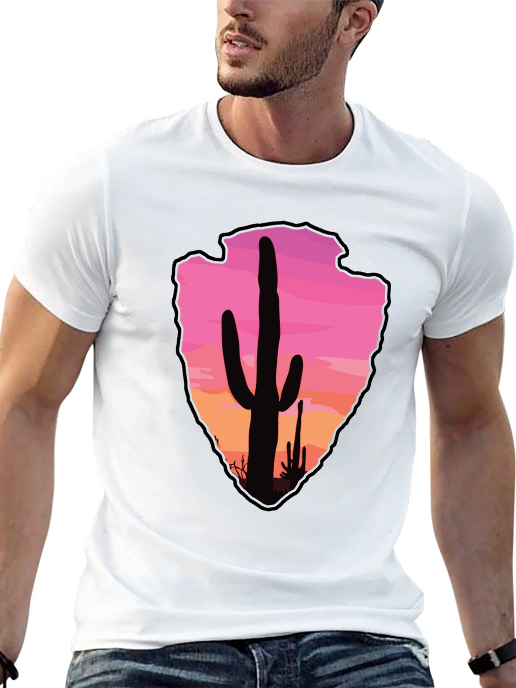 Cactus Arrowhead Sunset T-Shirt