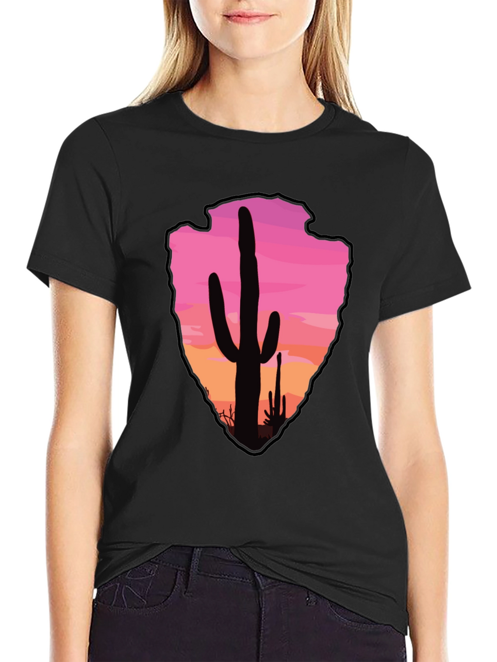 Cactus Arrowhead Sunset T-Shirt