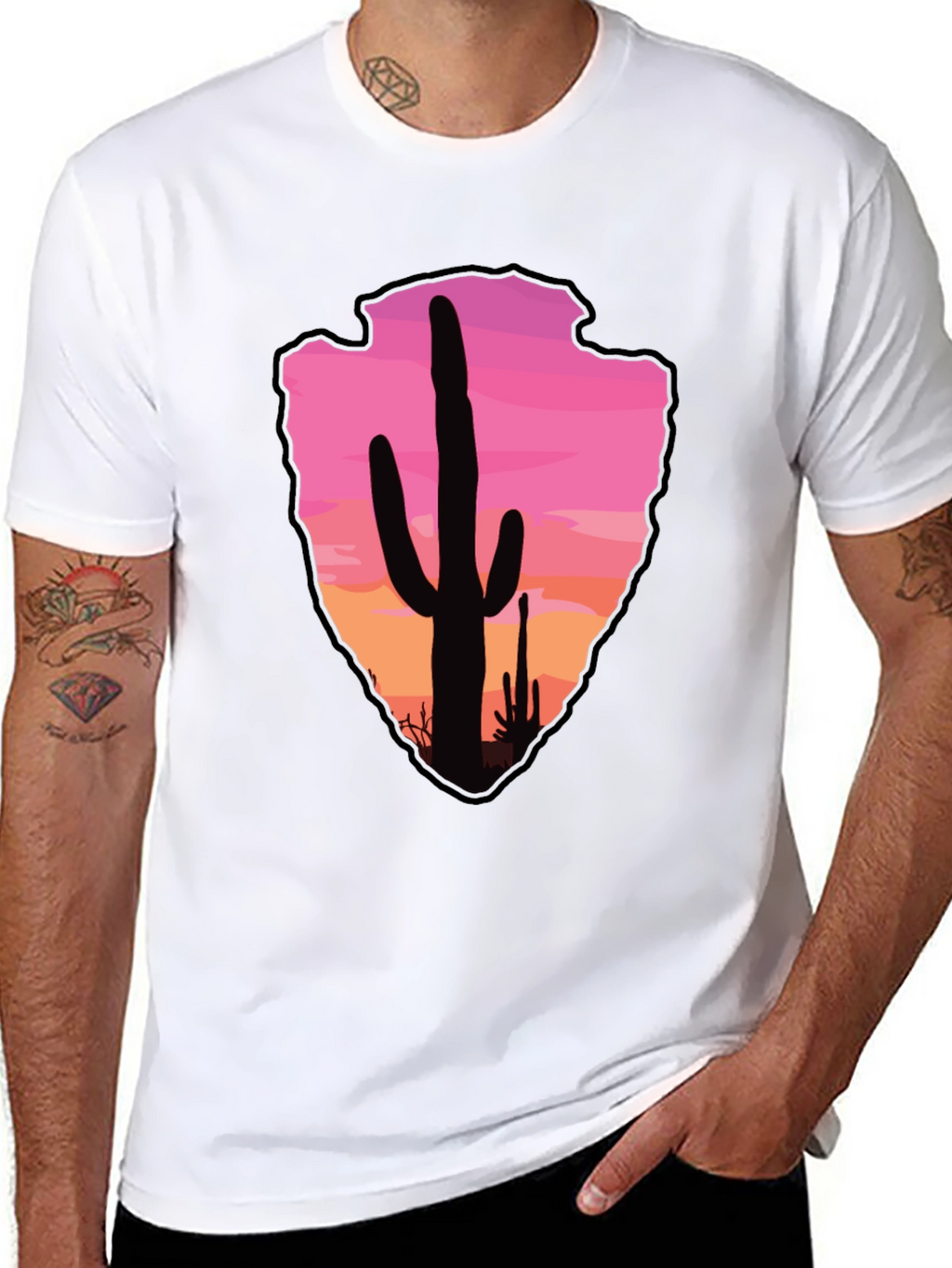 Cactus Arrowhead Sunset T-Shirt