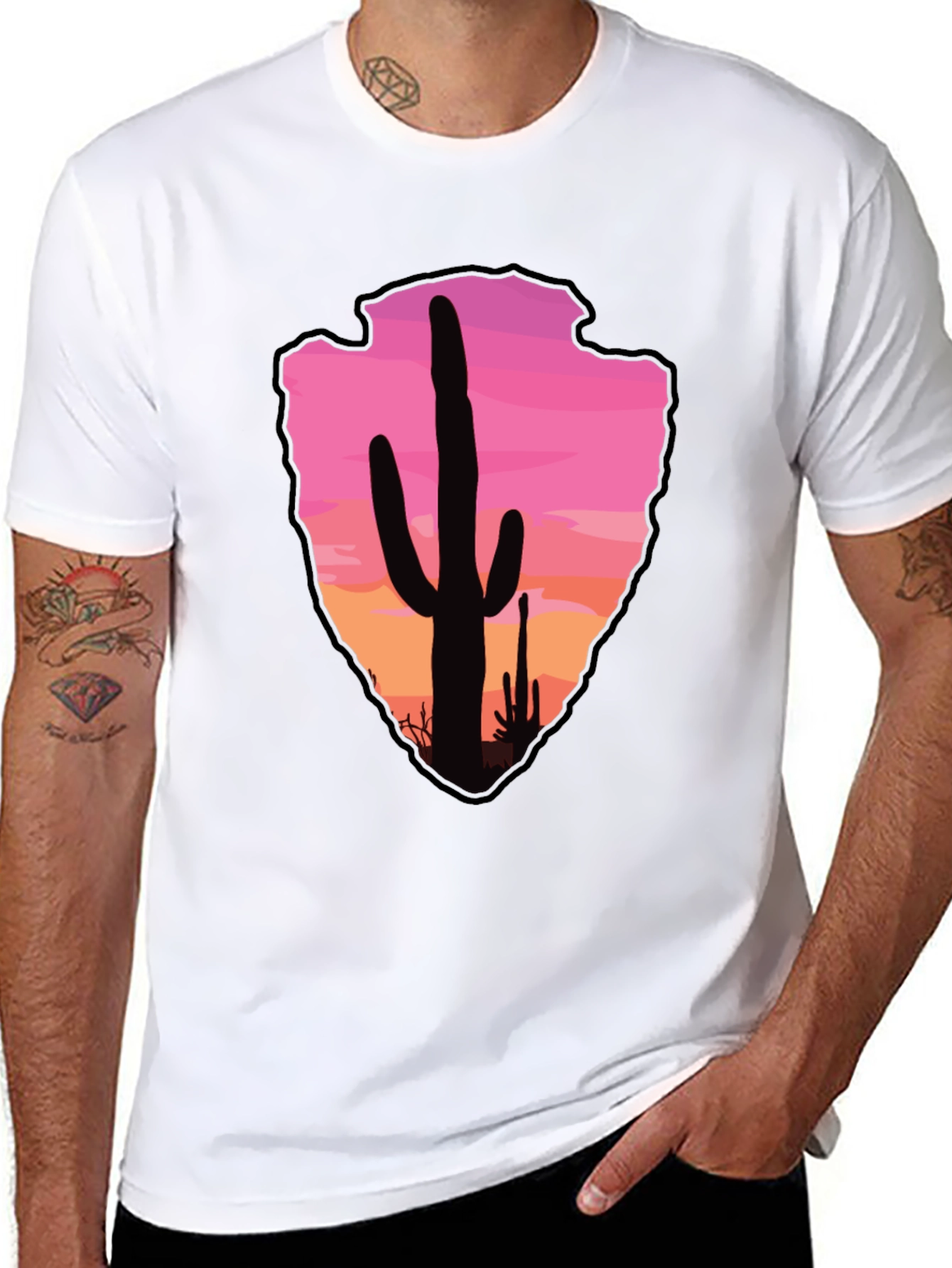 Cactus Arrowhead Sunset T-Shirt