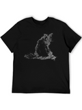 Cat Sketch Black T-Shirt