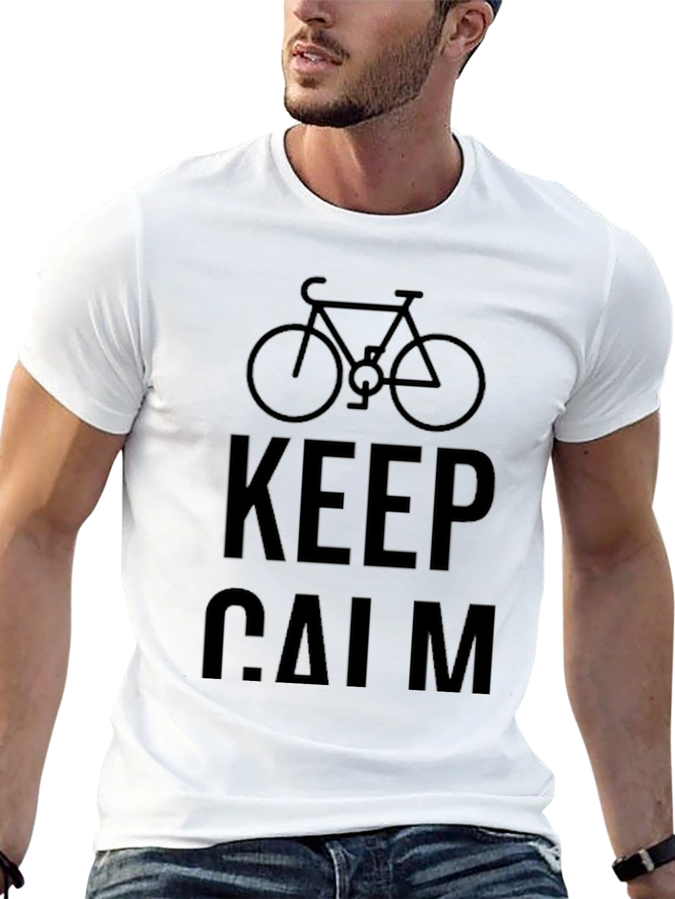 Keep Calm Bike Graphic T-Shirt - Black