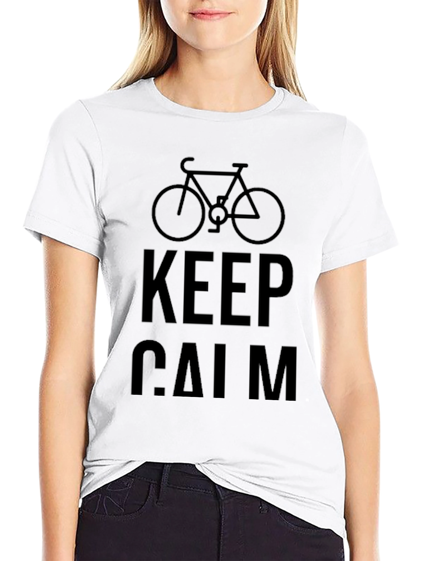 Keep Calm Bike Graphic T-Shirt - Black