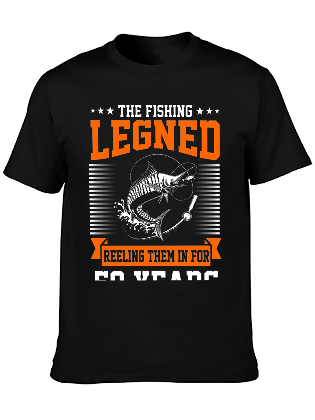 The Fishing Legend Black Graphic Tee