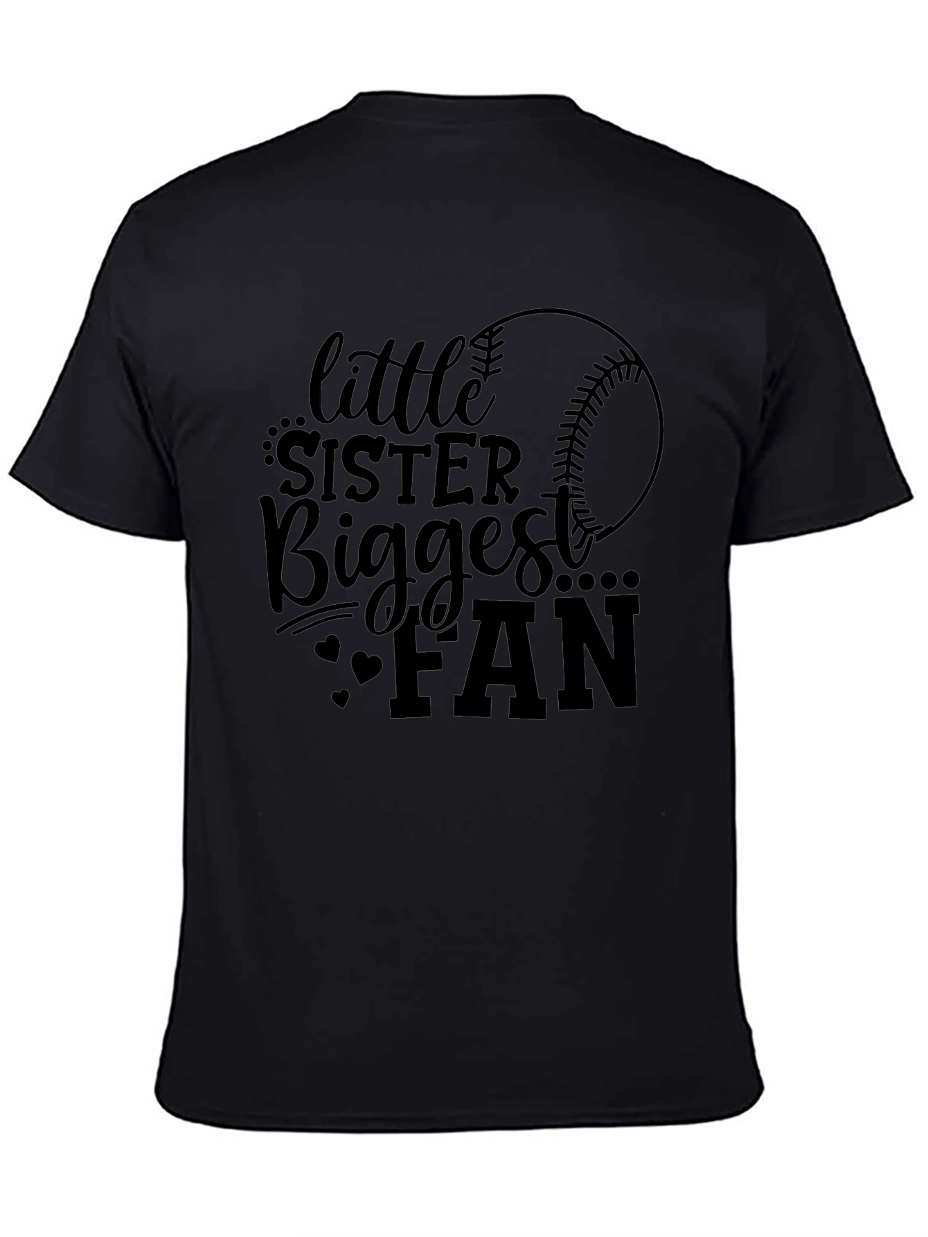 Little Sisters Biggest Fan Baseball Graphic Tee