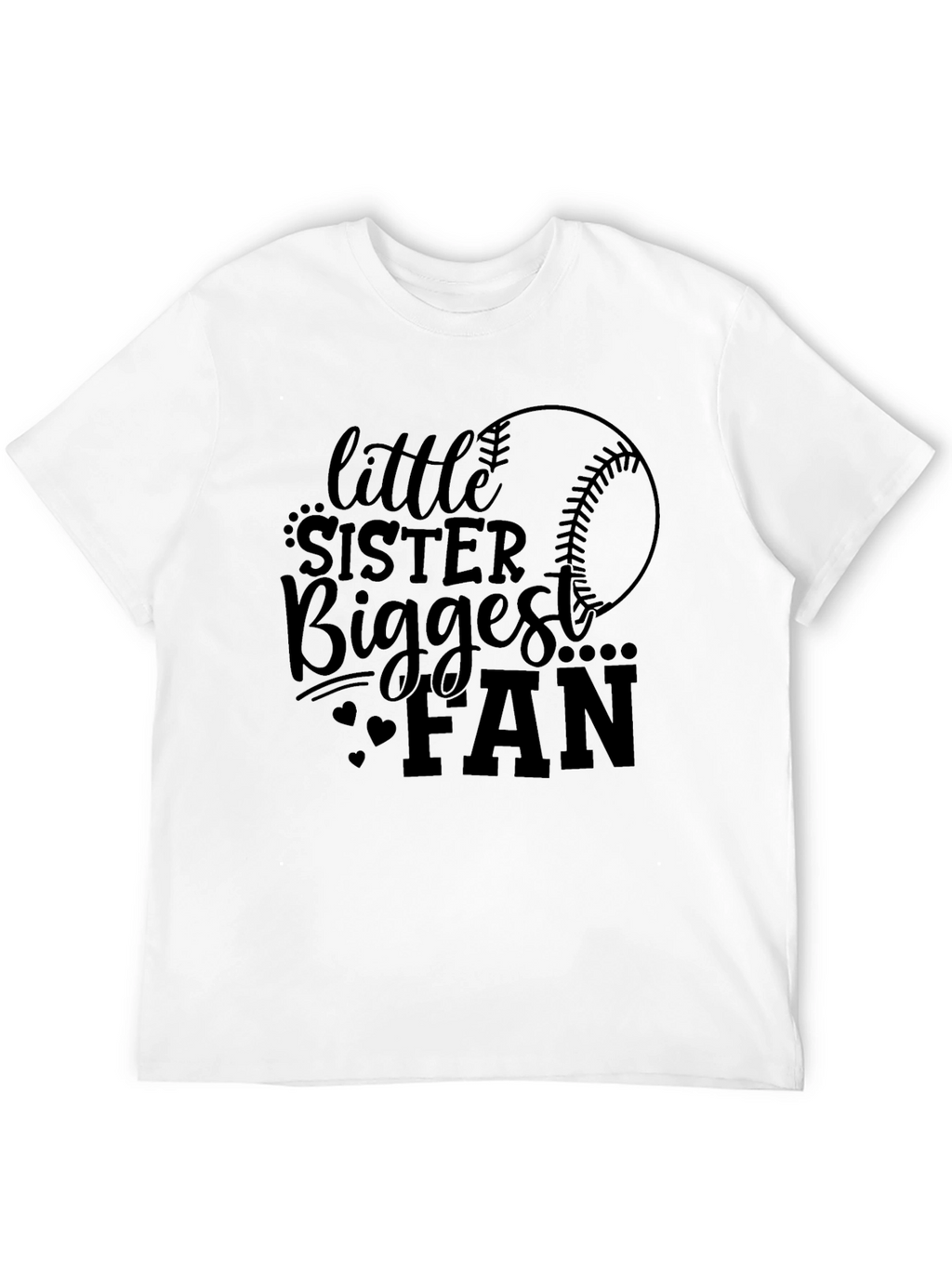 Little Sisters Biggest Fan Baseball Graphic Tee