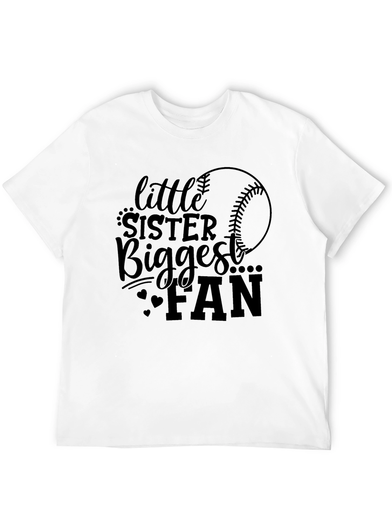 Little Sisters Biggest Fan Baseball Graphic Tee