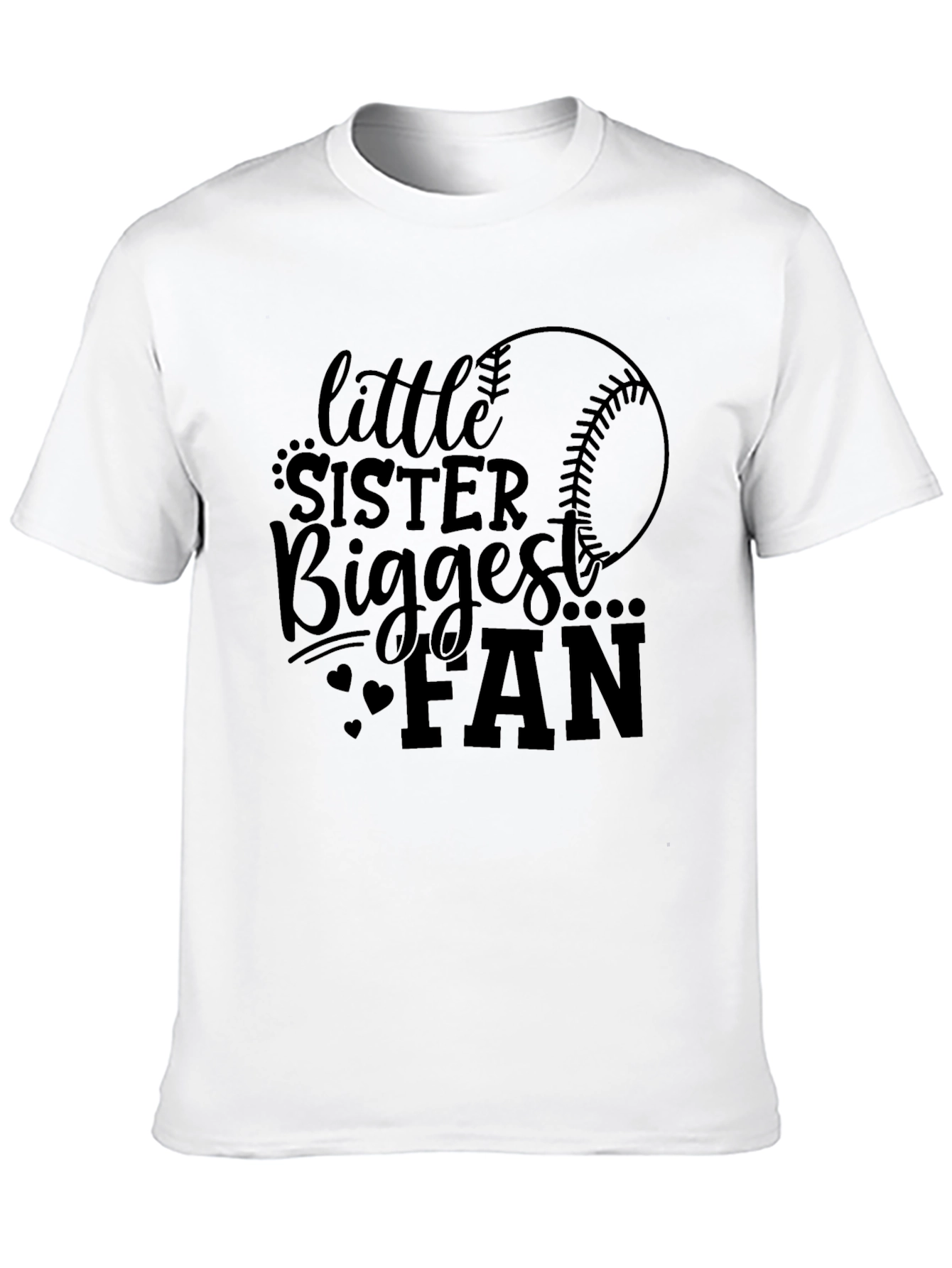Little Sisters Biggest Fan Baseball Graphic Tee