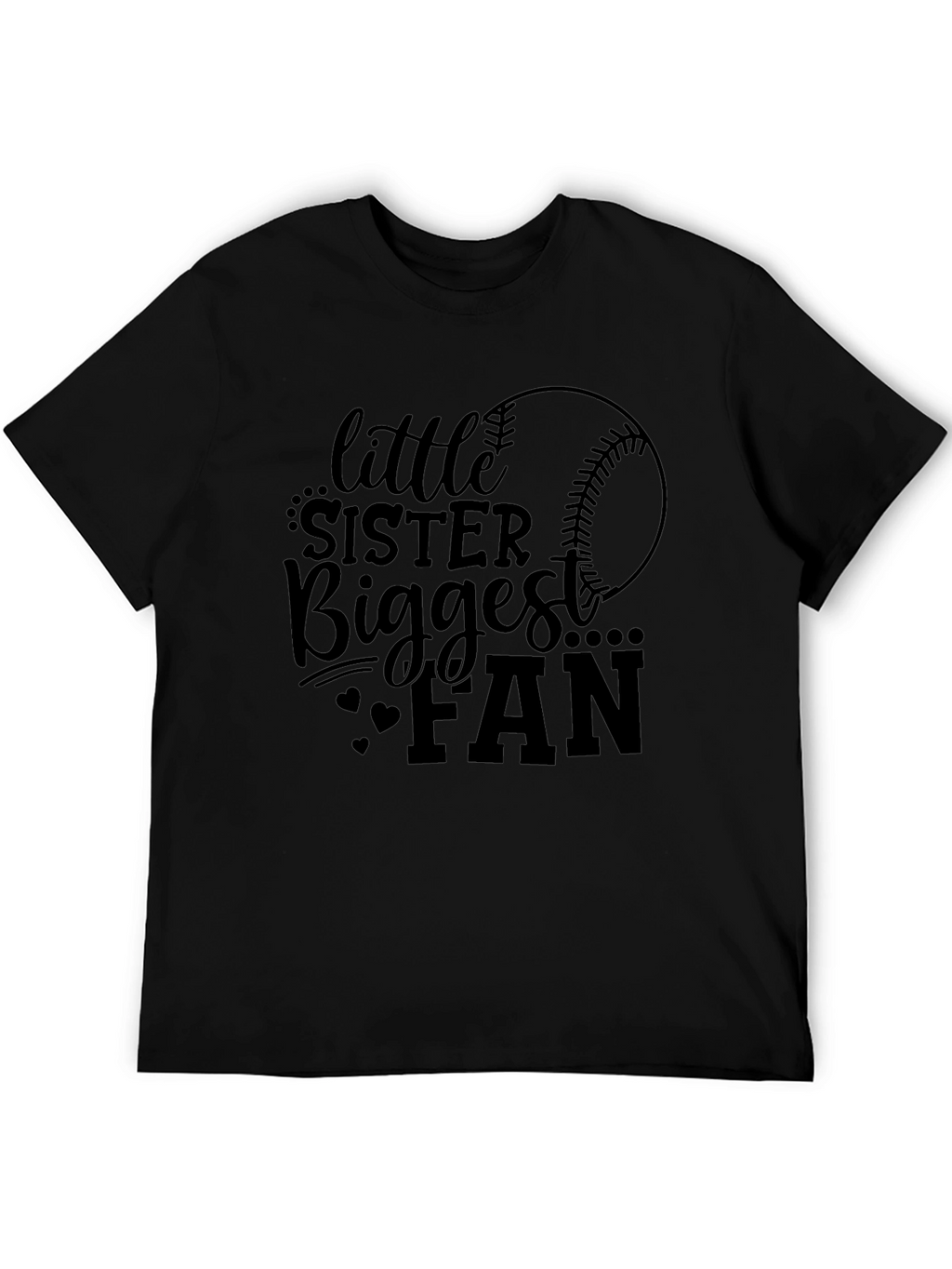Little Sisters Biggest Fan Baseball Graphic Tee