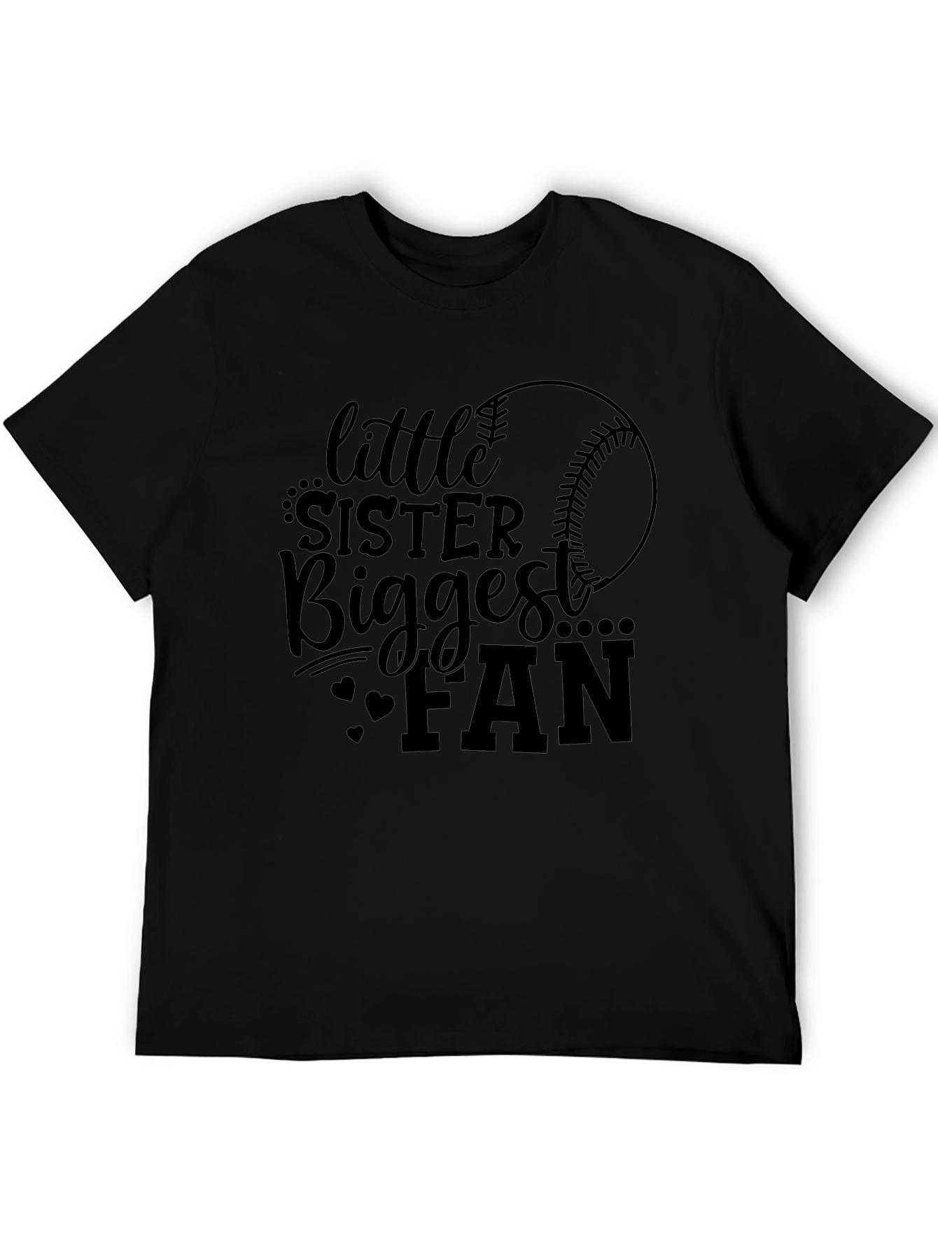 Little Sisters Biggest Fan Baseball Graphic Tee