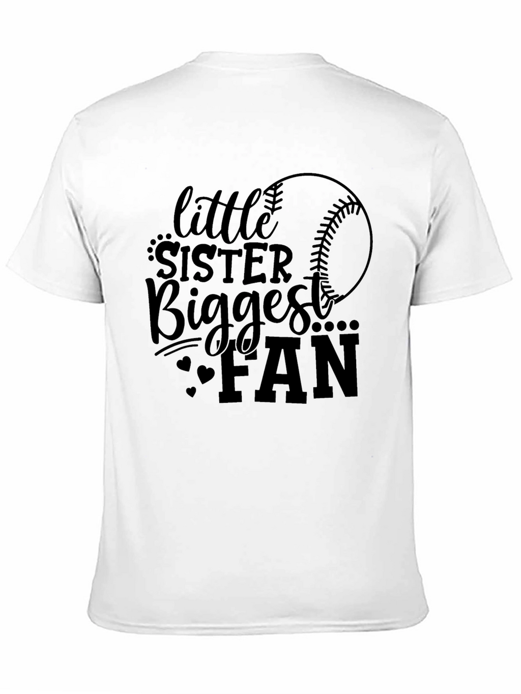 Little Sisters Biggest Fan Baseball Graphic Tee