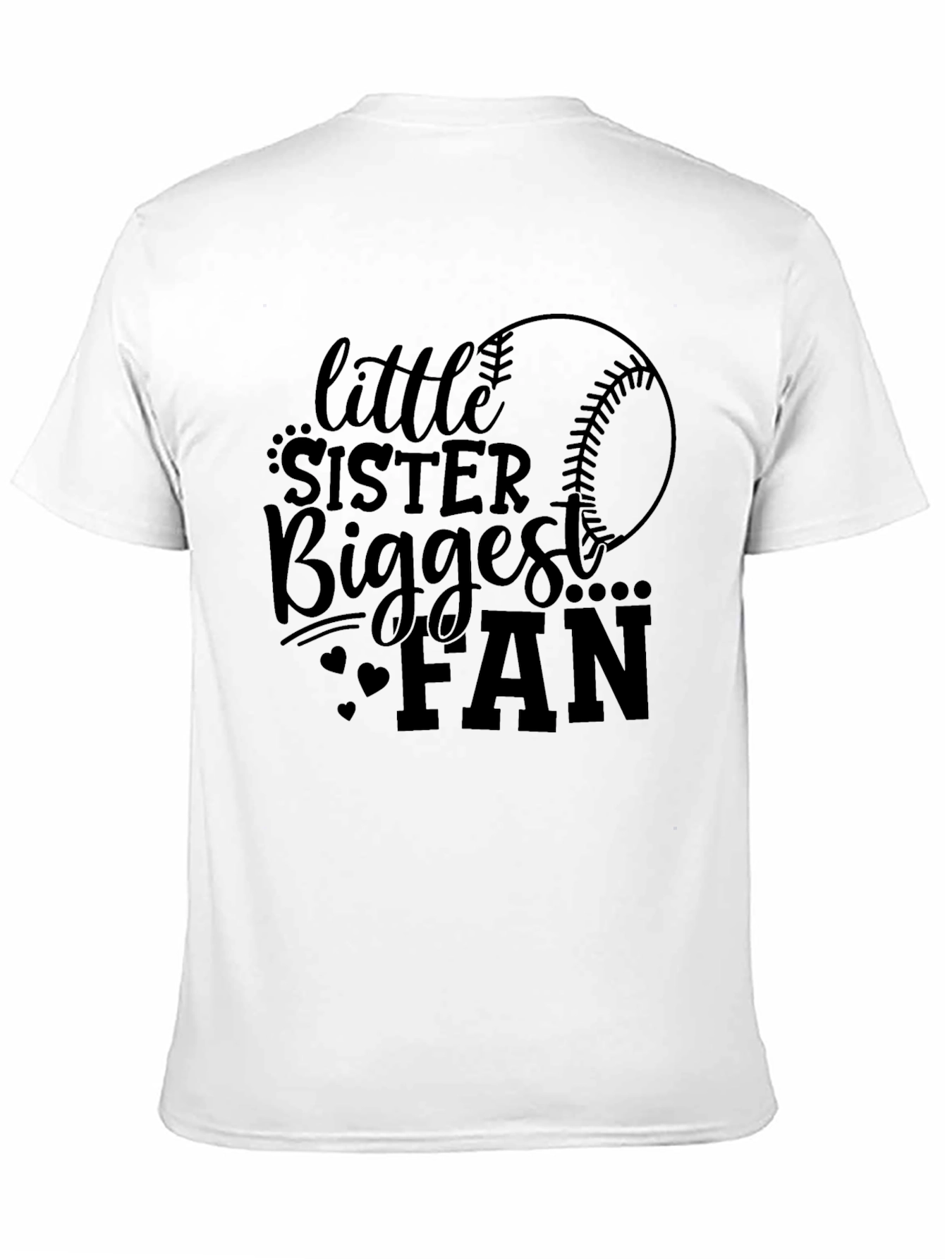 Little Sisters Biggest Fan Baseball Graphic Tee