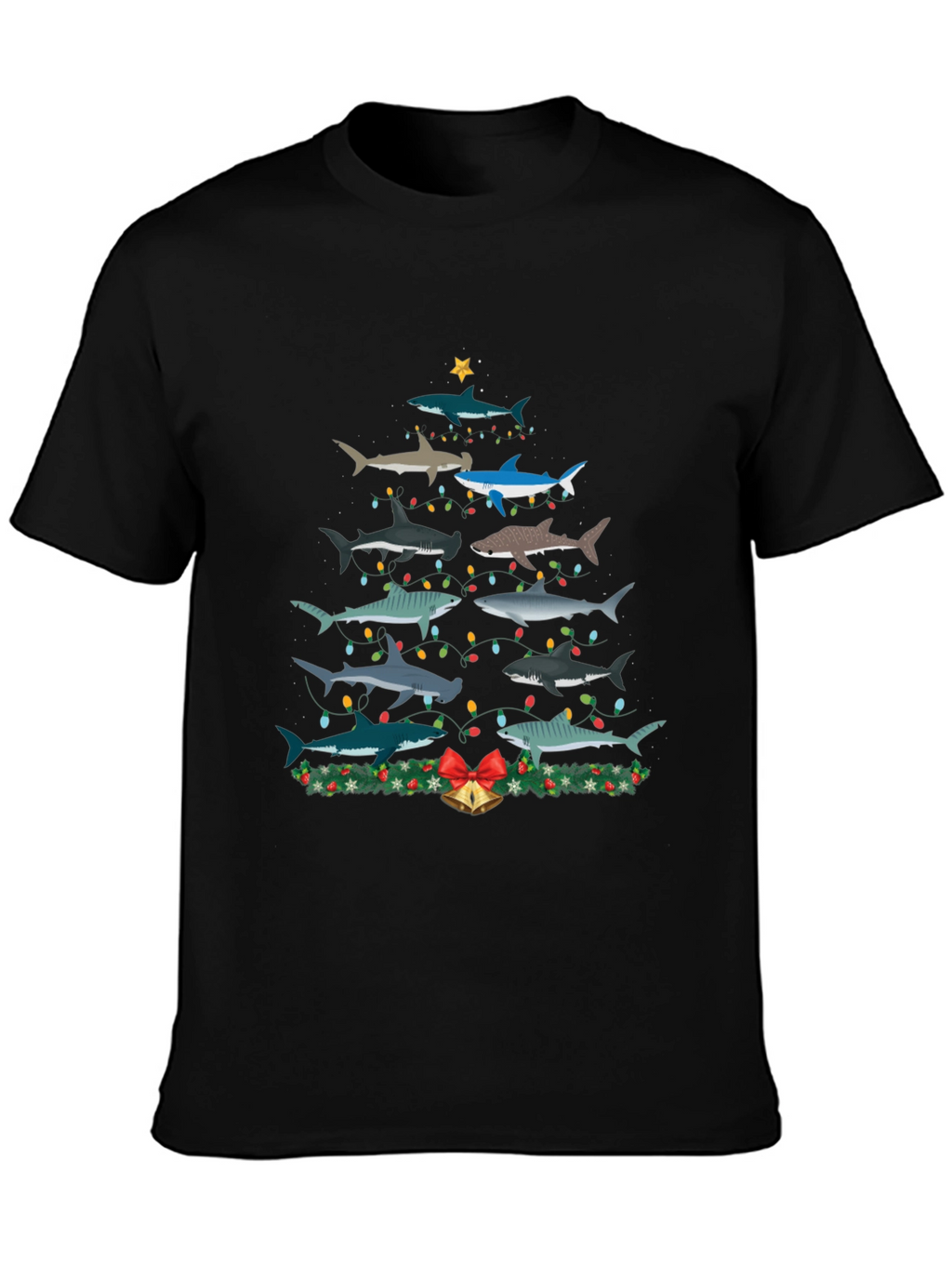 Shark Christmas Tree Graphic Tee