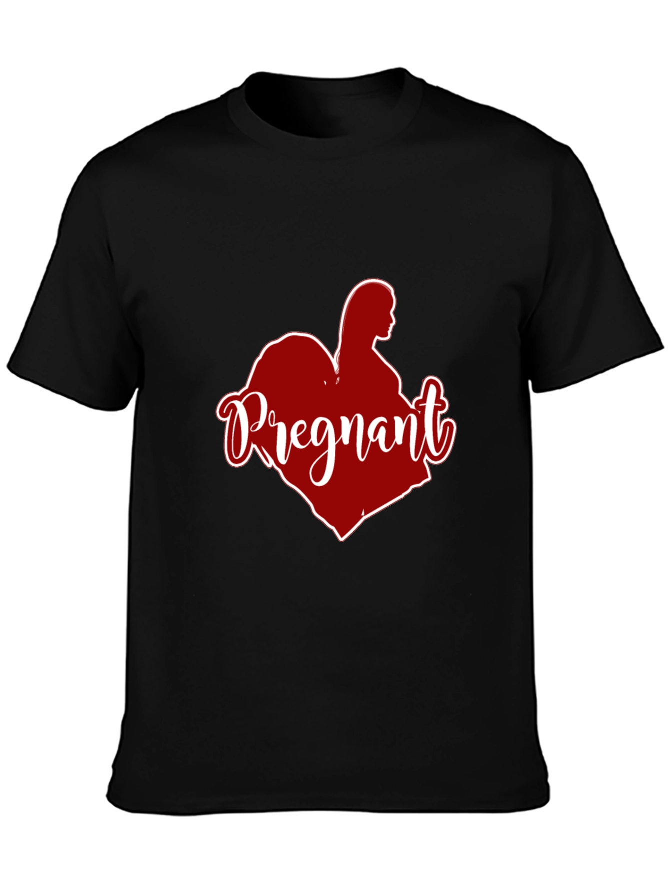 Pregnant Heart Graphic Tee - Black