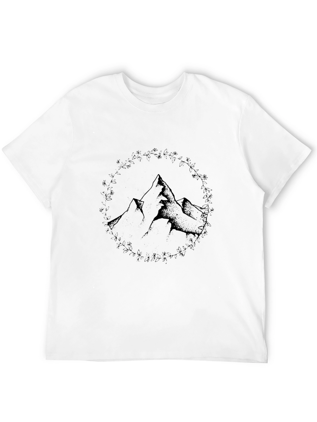 Mountain Graphic Black Crew Neck Tee