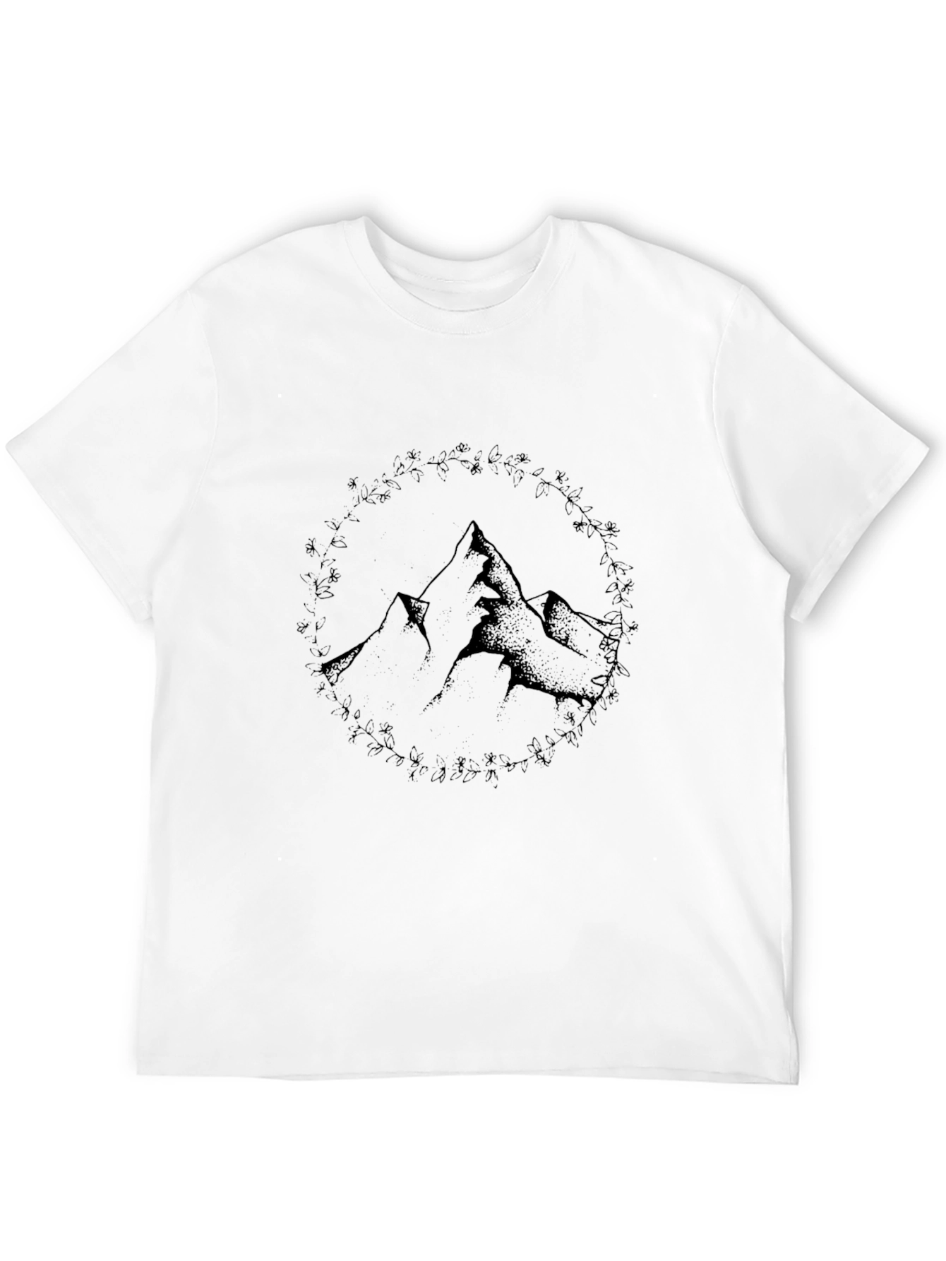 Mountain Graphic Black Crew Neck Tee