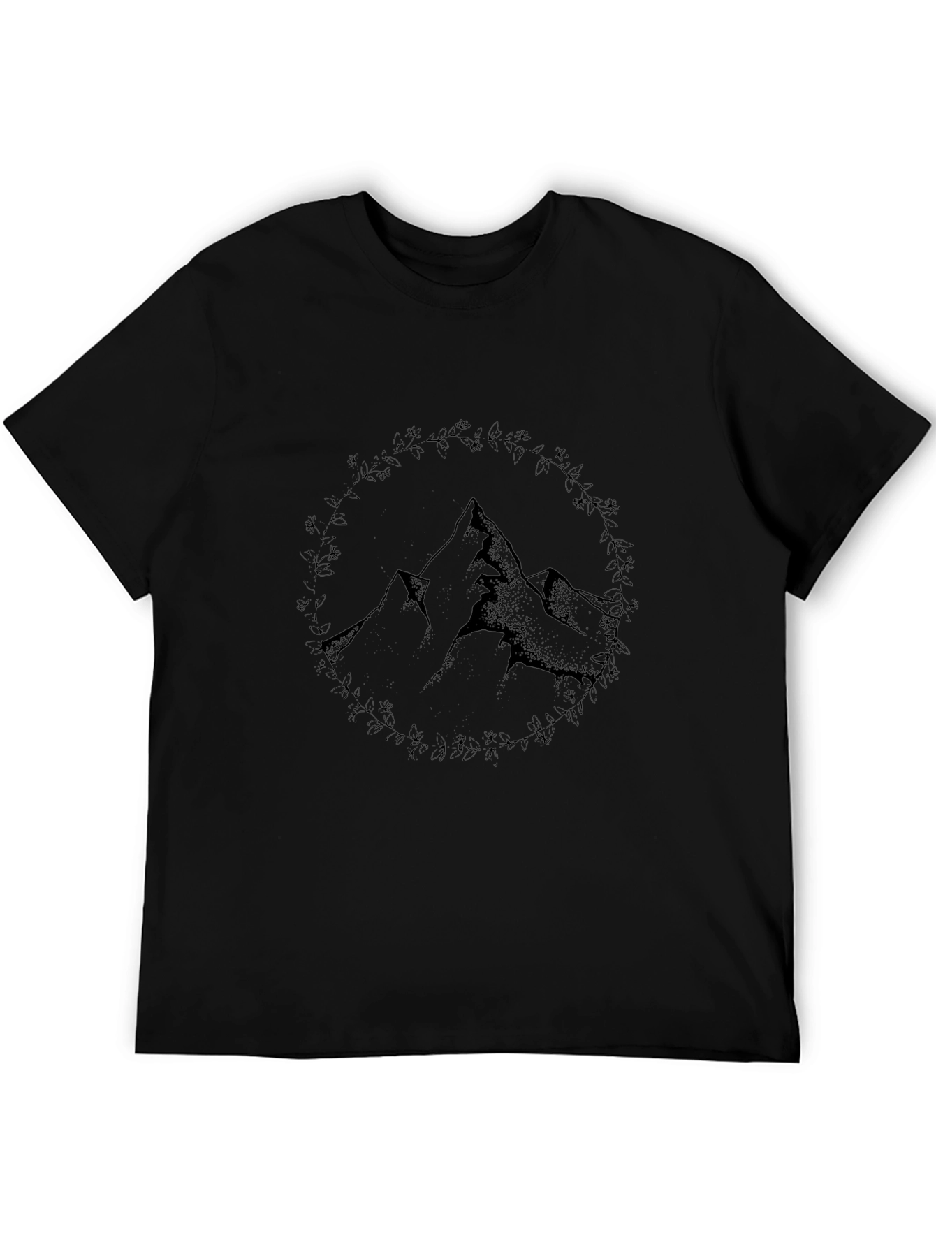 Mountain Graphic Black Crew Neck Tee