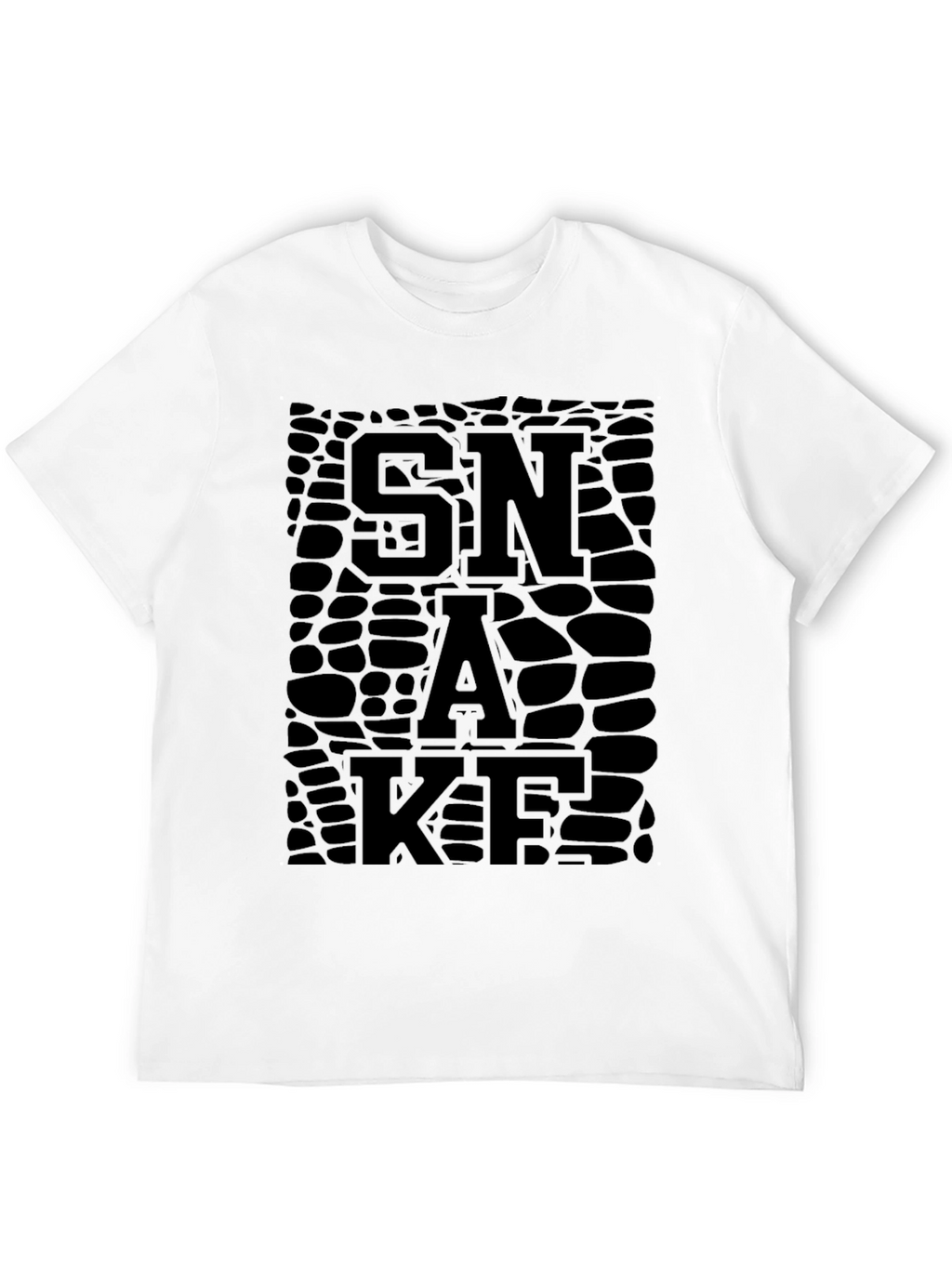 SNAKE Skin Textured Graphic T-Shirt - Black
