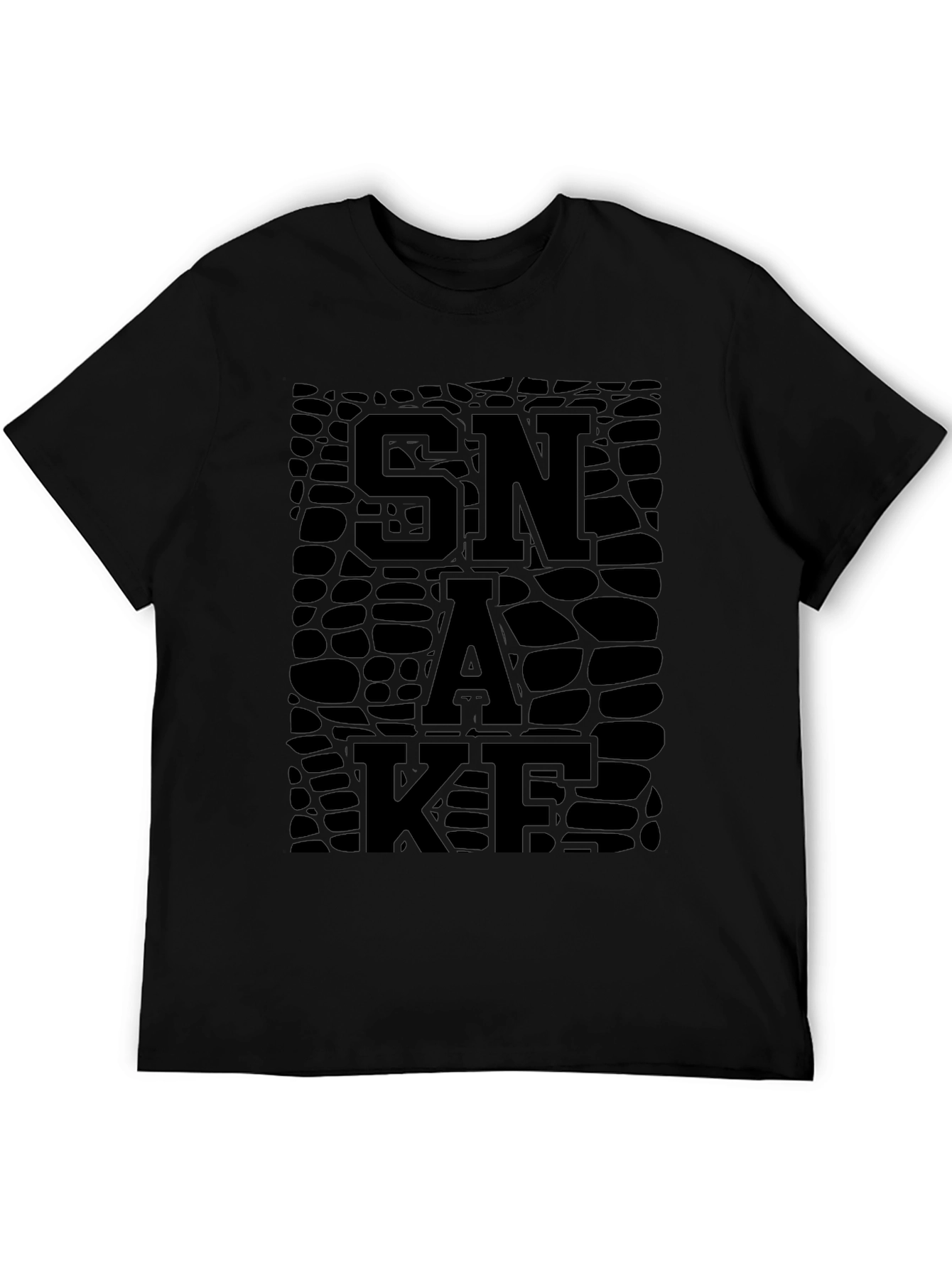 SNAKE Skin Textured Graphic T-Shirt - Black