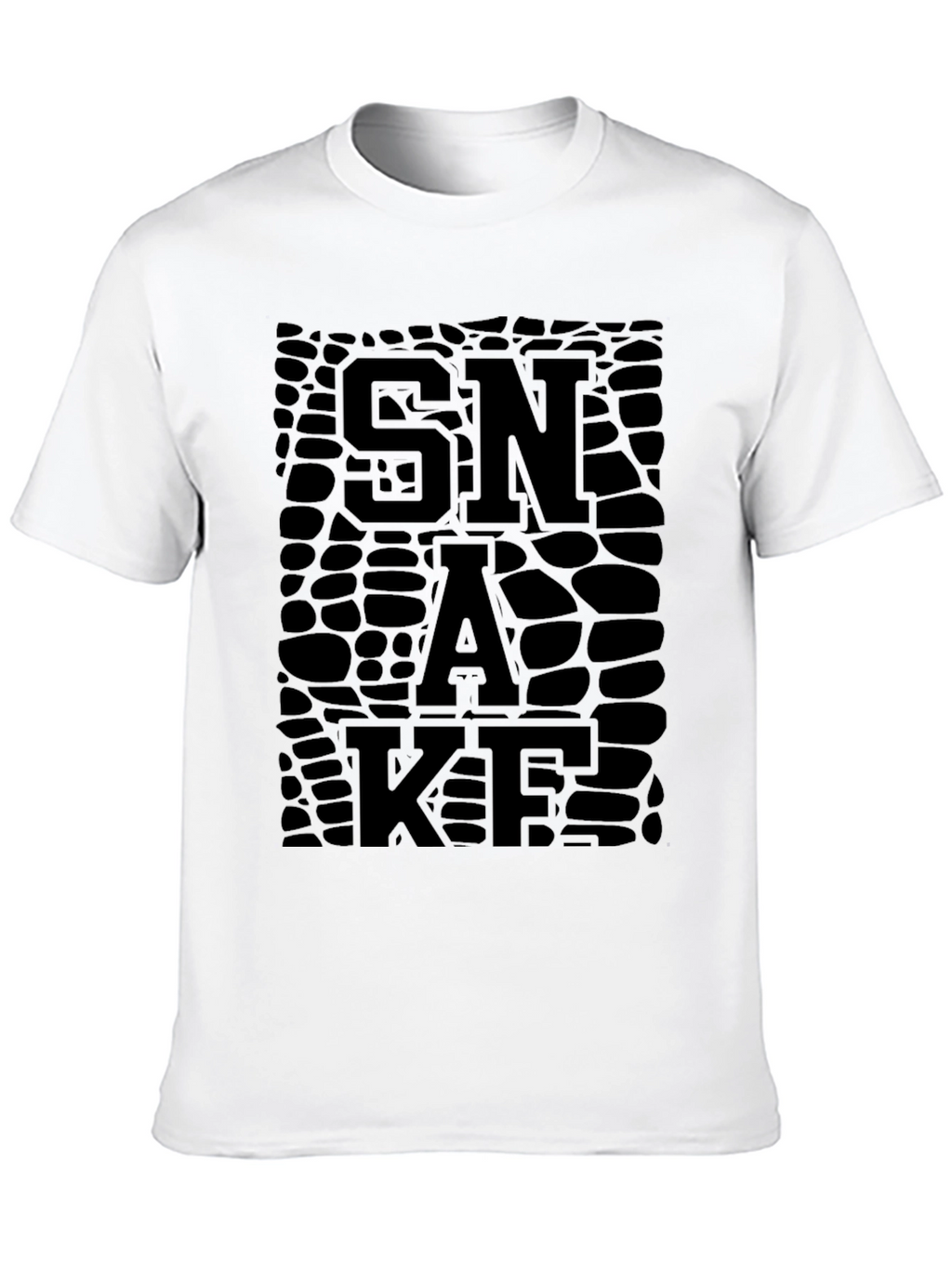 SNAKE Skin Textured Graphic T-Shirt - Black