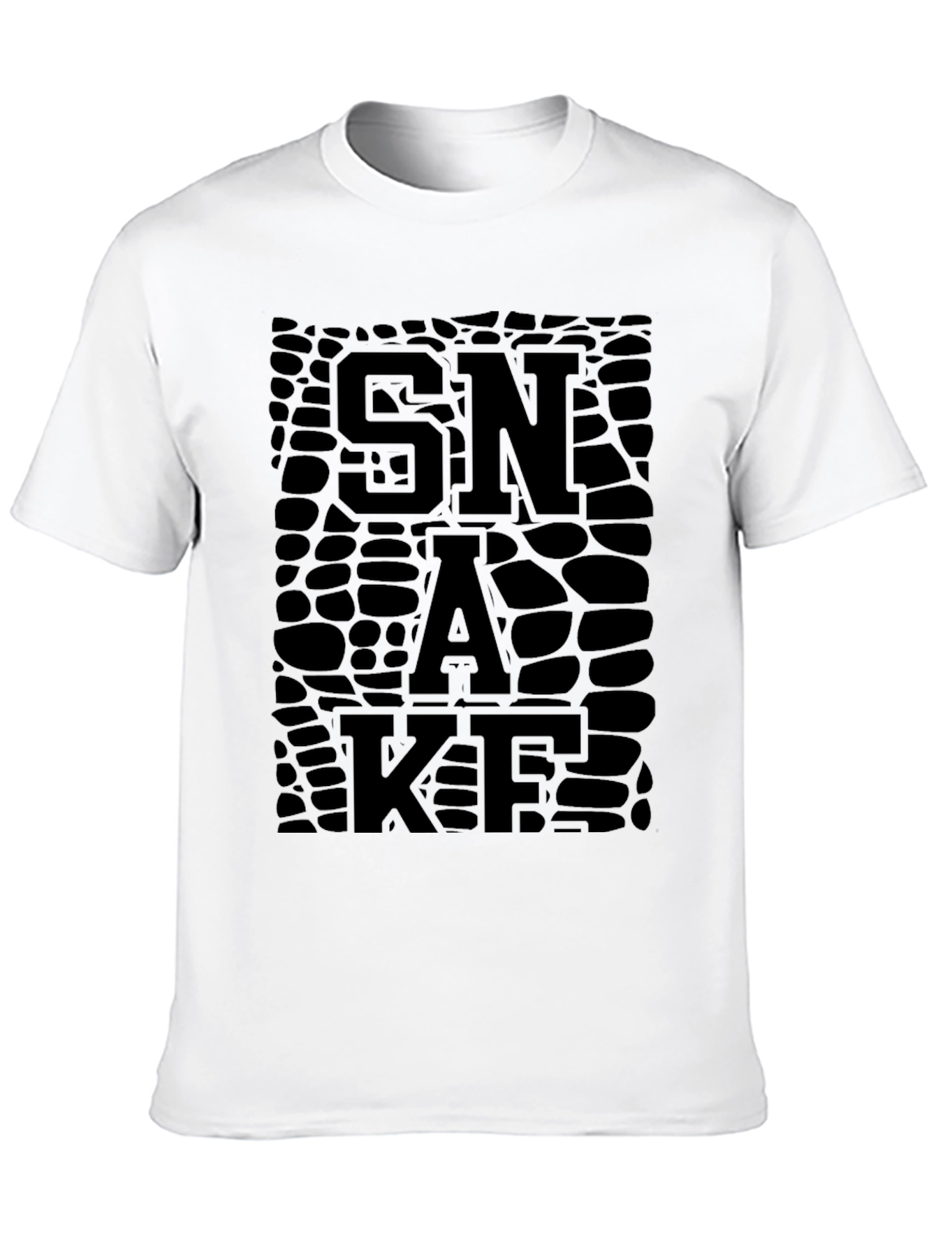SNAKE Skin Textured Graphic T-Shirt - Black