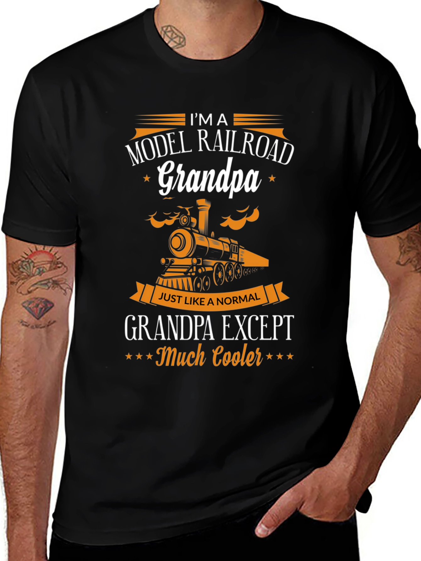 Model Railroad Grandpa T-Shirt - Cool Grandpa Gift