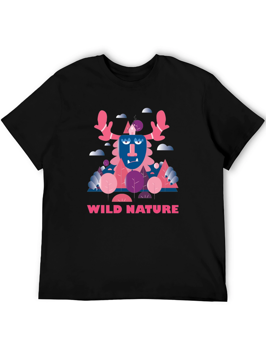 Wild Nature Graphic Print Black T-Shirt