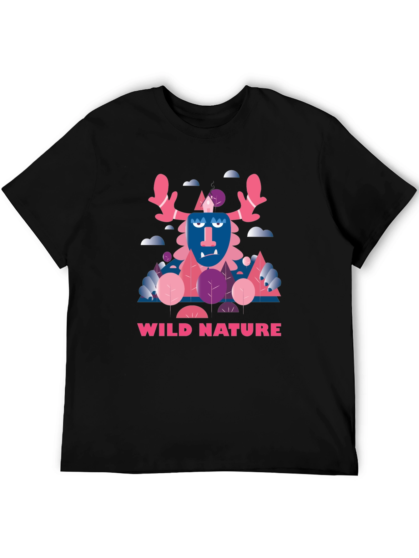 Wild Nature Graphic Print Black T-Shirt