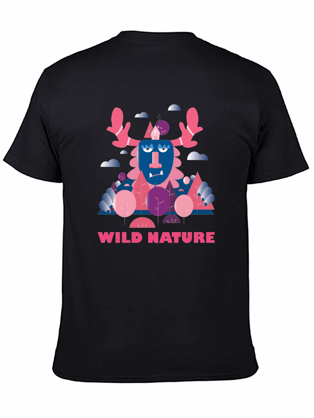 Wild Nature Graphic Print Black T-Shirt