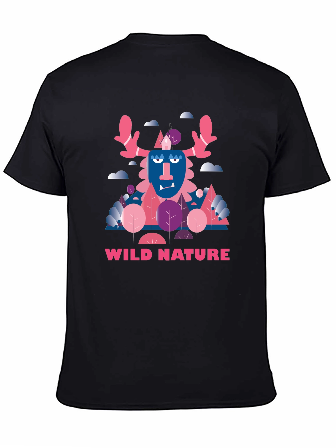 Wild Nature Graphic Print Black T-Shirt